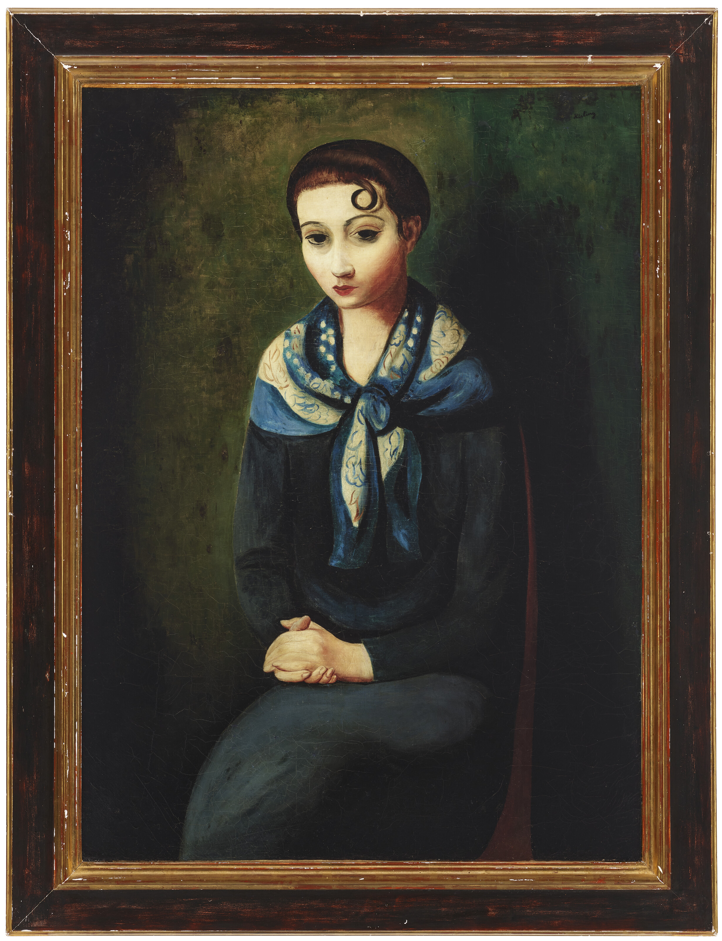 Moise Kisling — Женщина с голубым шарфом, изображение 3