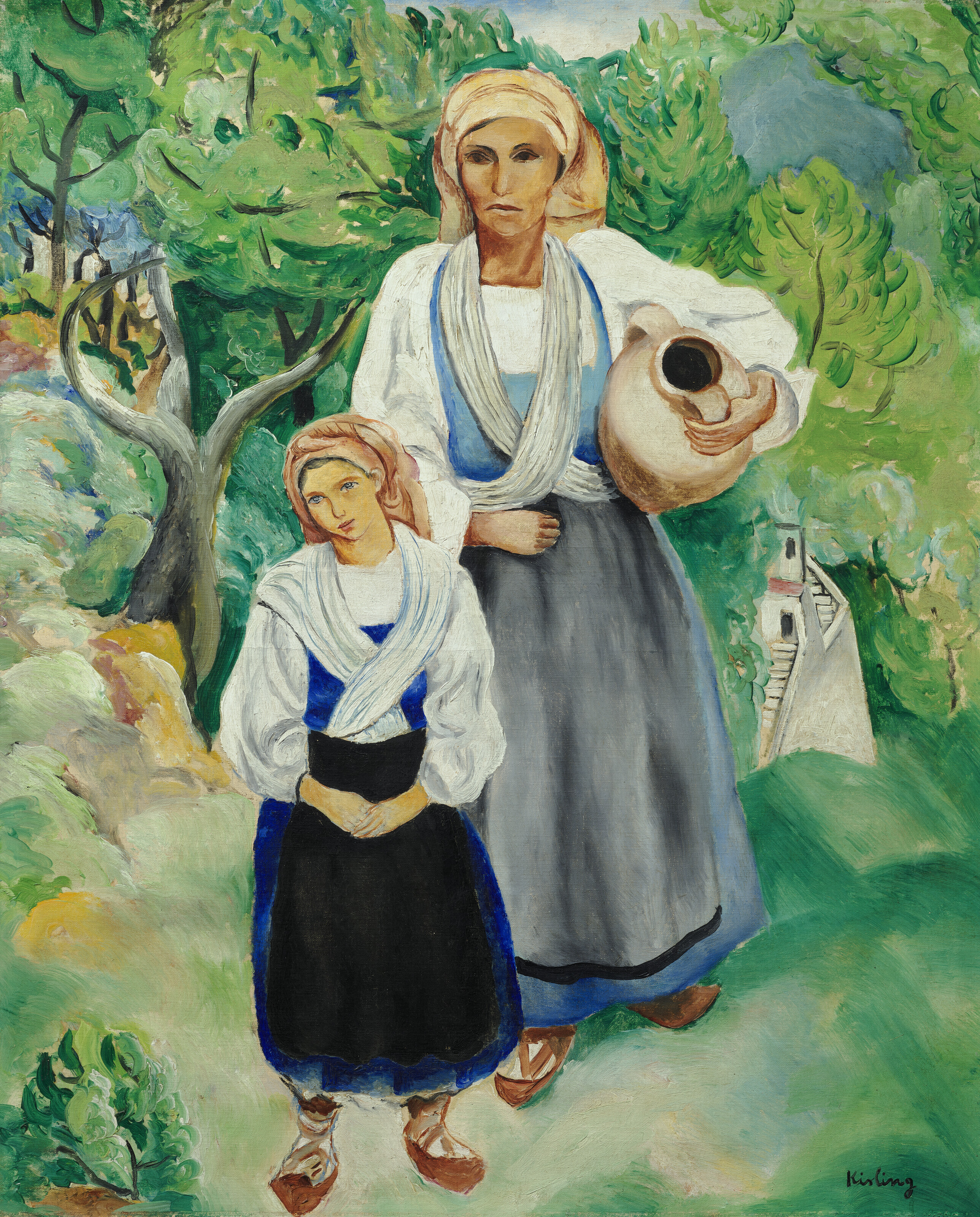 Moise Kisling — Пейсанны в традиционном костюме