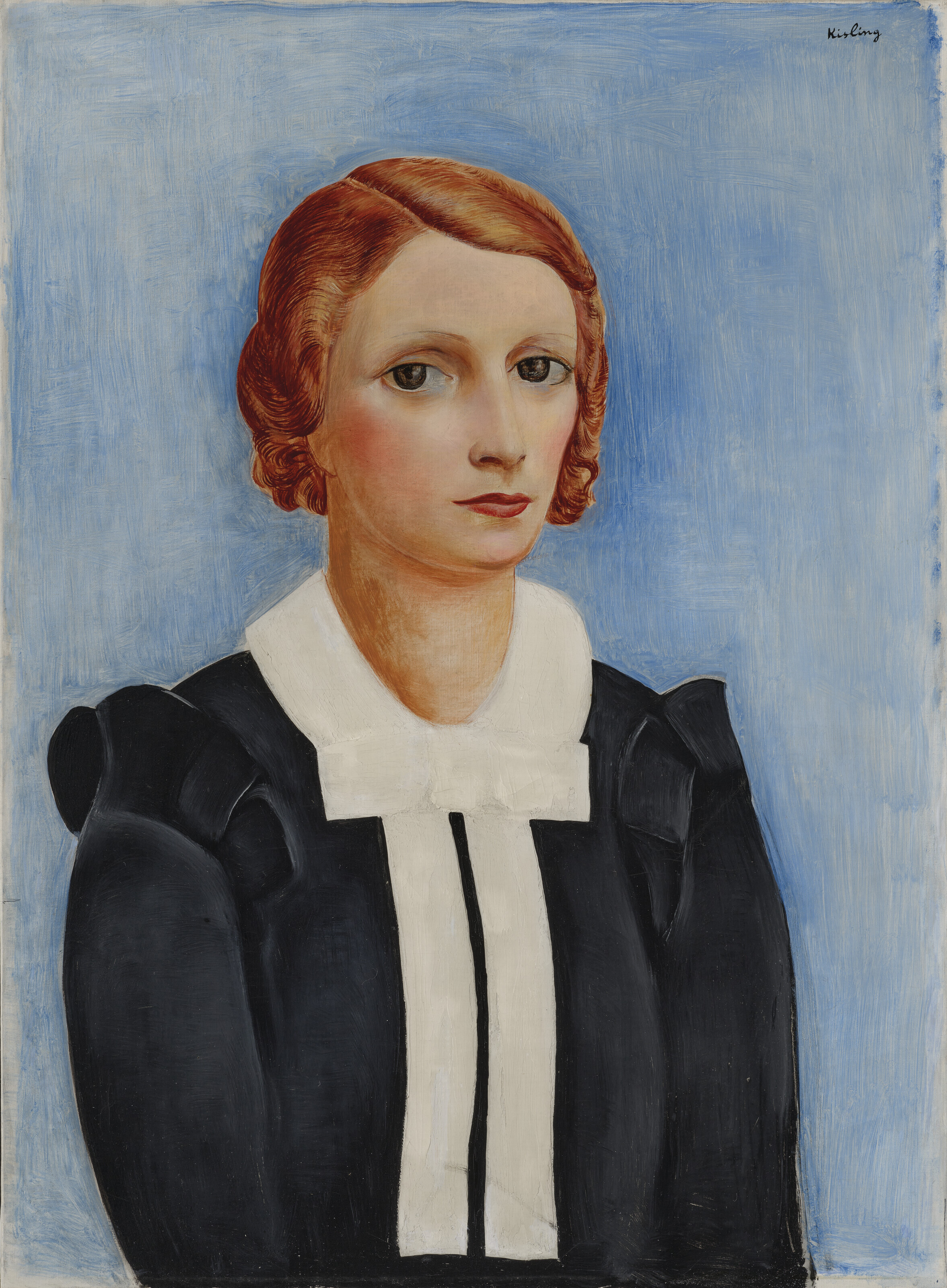 Moise Kisling — Женский портрет в голубом свете