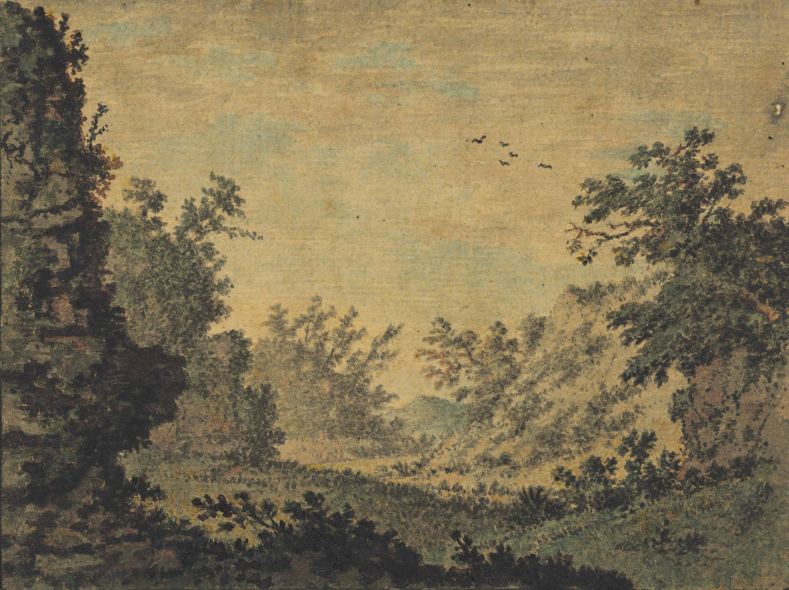 Mr. — Альбом рисунков, составленный Уильямом Мейсоном (1725-1797), включающий шестнадцать листов кисти преподобного Уильяма Гилпина, один - Александра Козенса и две вырезки из бумаги миссис Сиддонс, в переплете из сафьяновой кожи, украшенном позолотой., изображение 2