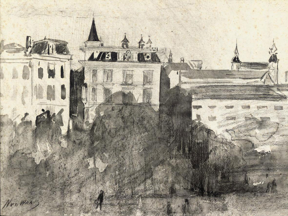 Nicolaas van der Waay — Вид на Стадхоудерскаде в сторону Лидо, Амстердам