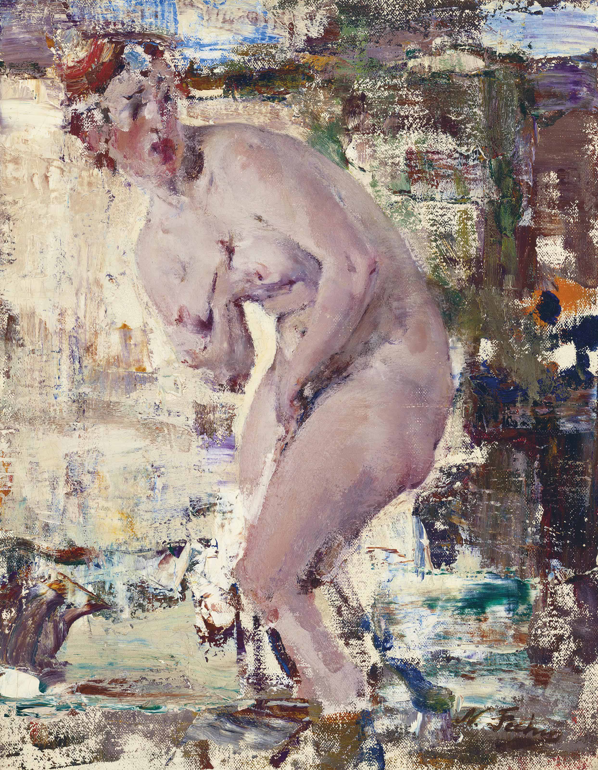 Nicolai Fechin — Обнаженная в реке