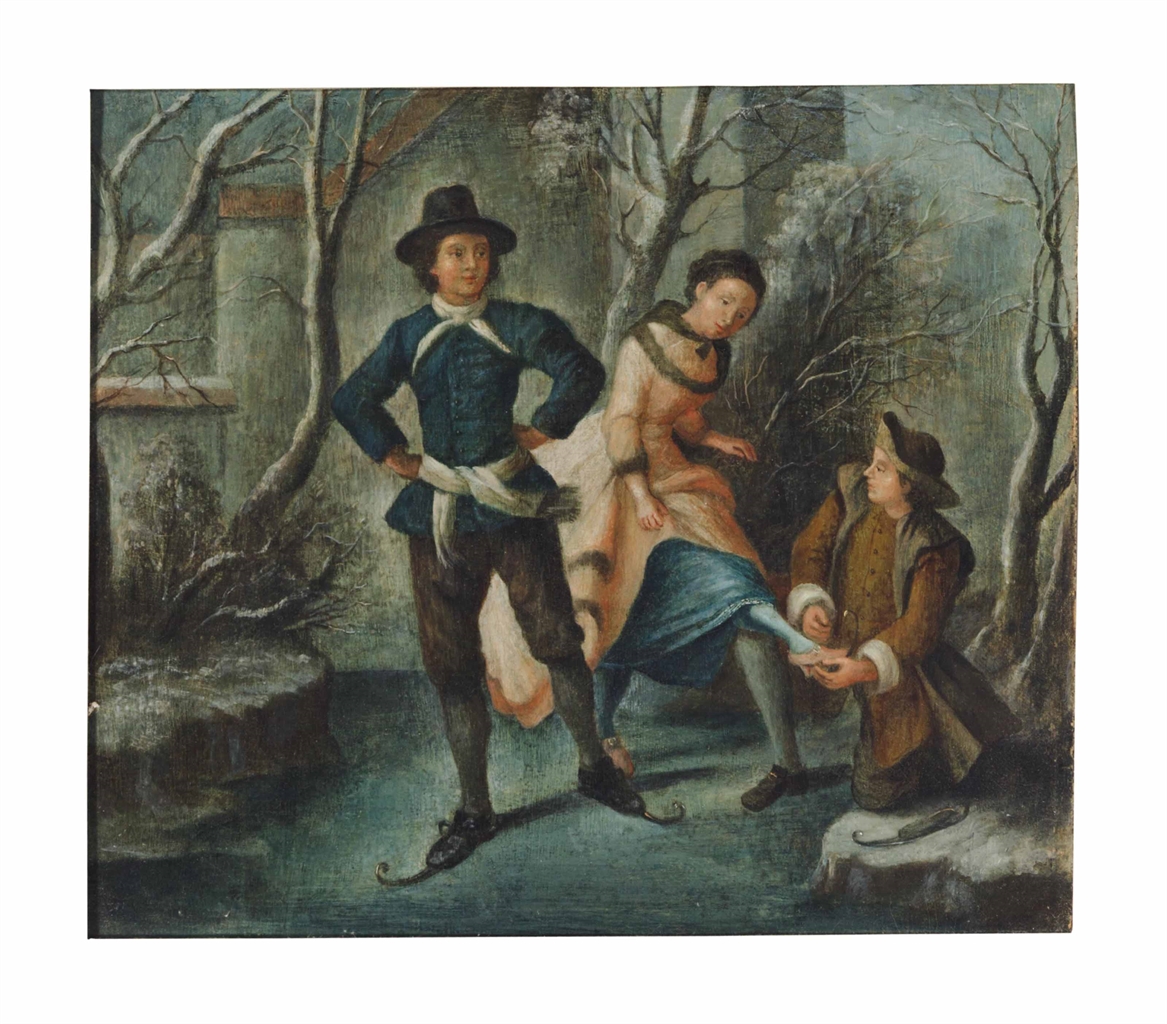 Nicolas Lancret — Элегантные фигуристы на замерзшем пруду