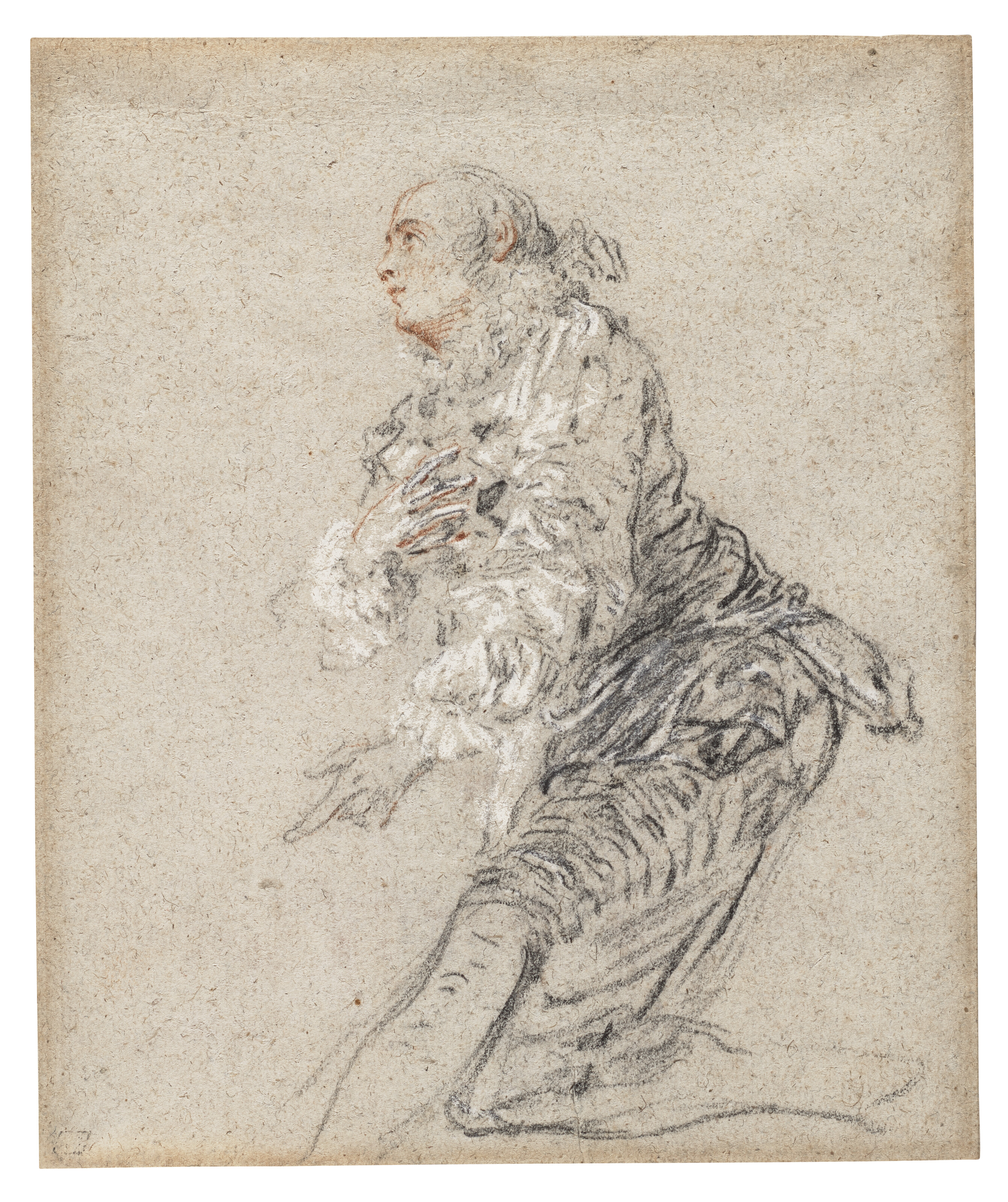 Nicolas Lancret — Молодой человек, стоящий на коленях (справа); Портрет мужчины в полный рост с вытянутой правой рукой (сзади)