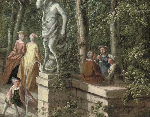 Nicolas Lancret — Праздник с участием элегантной компании и артистов, исполняющих музыку