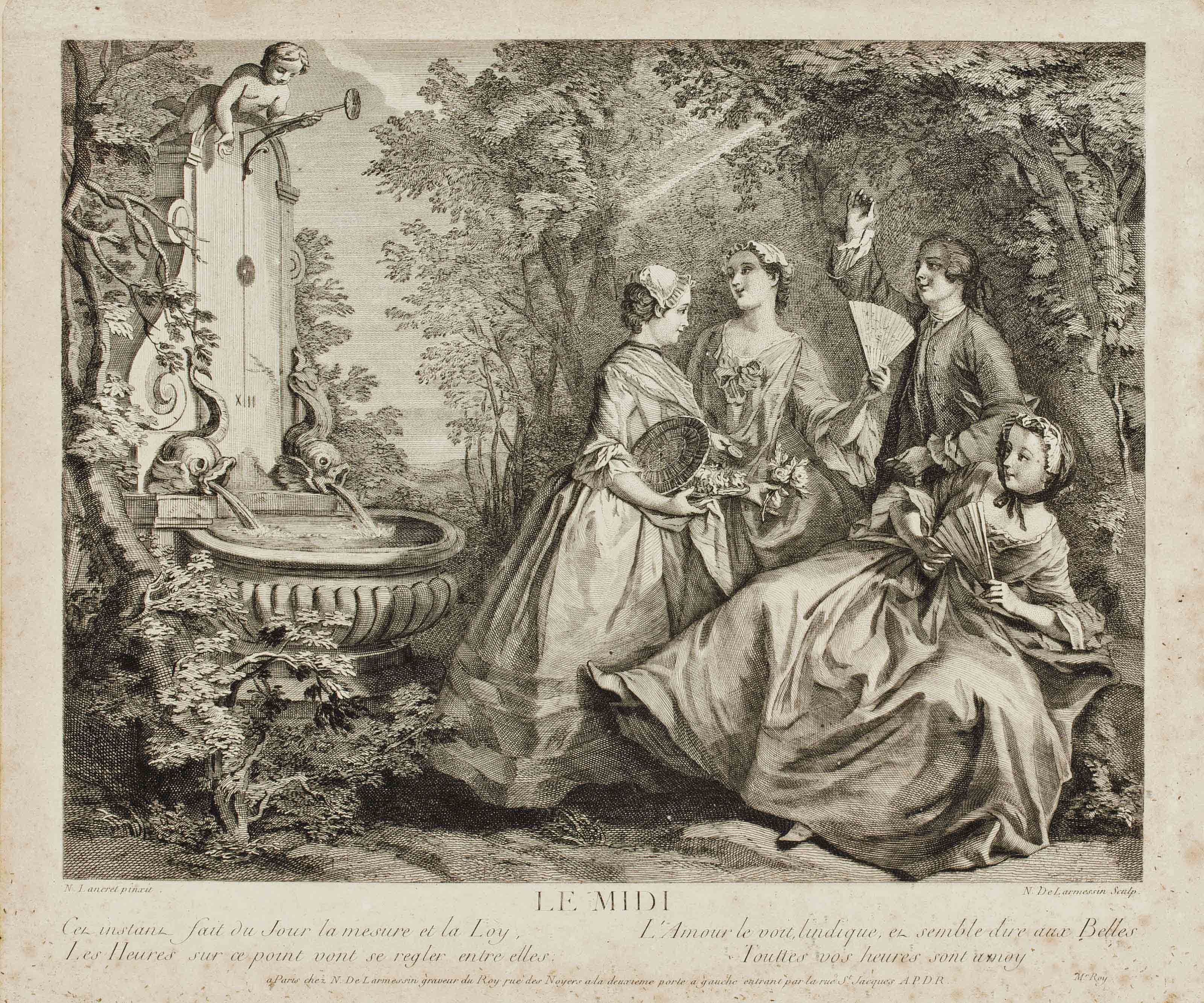 Nicolas Lancret — Апре-динер ; Ле-миди , парк Николя де Лармессина