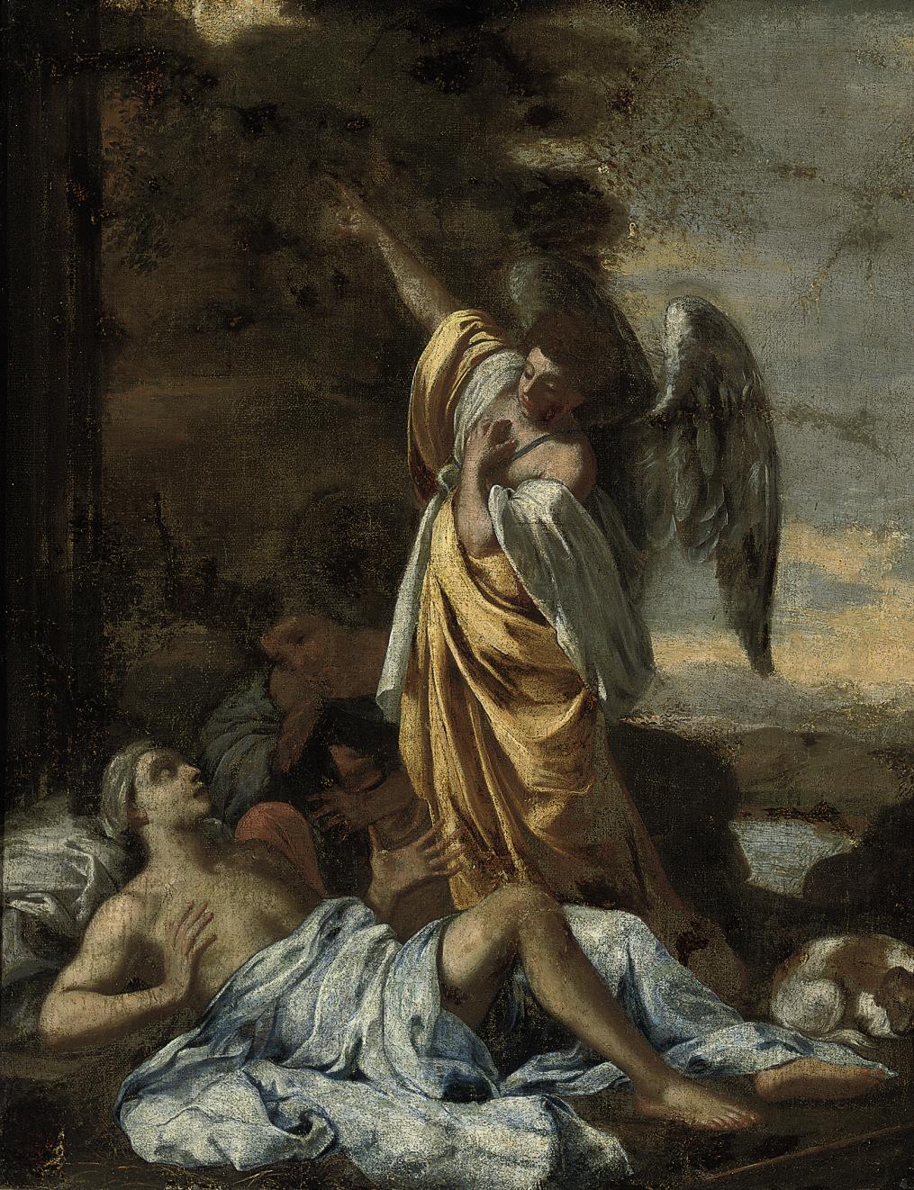 Nicolas Poussin — Ангел, явившийся Агари и Измаилу