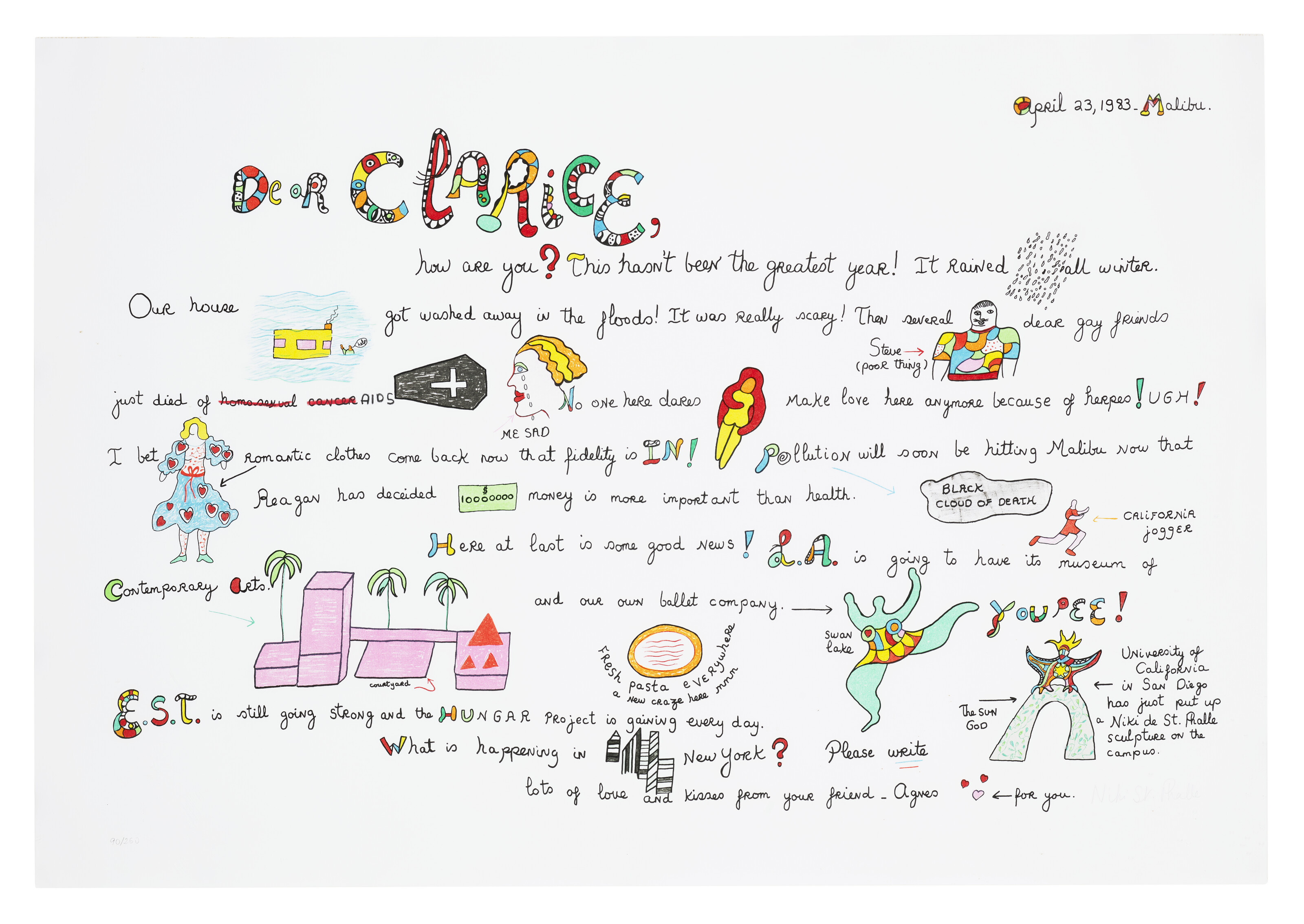 Niki de Saint Phalle — Дорогая Кларисса, с восьми до восьми, чтобы отпраздновать Временный юбилей