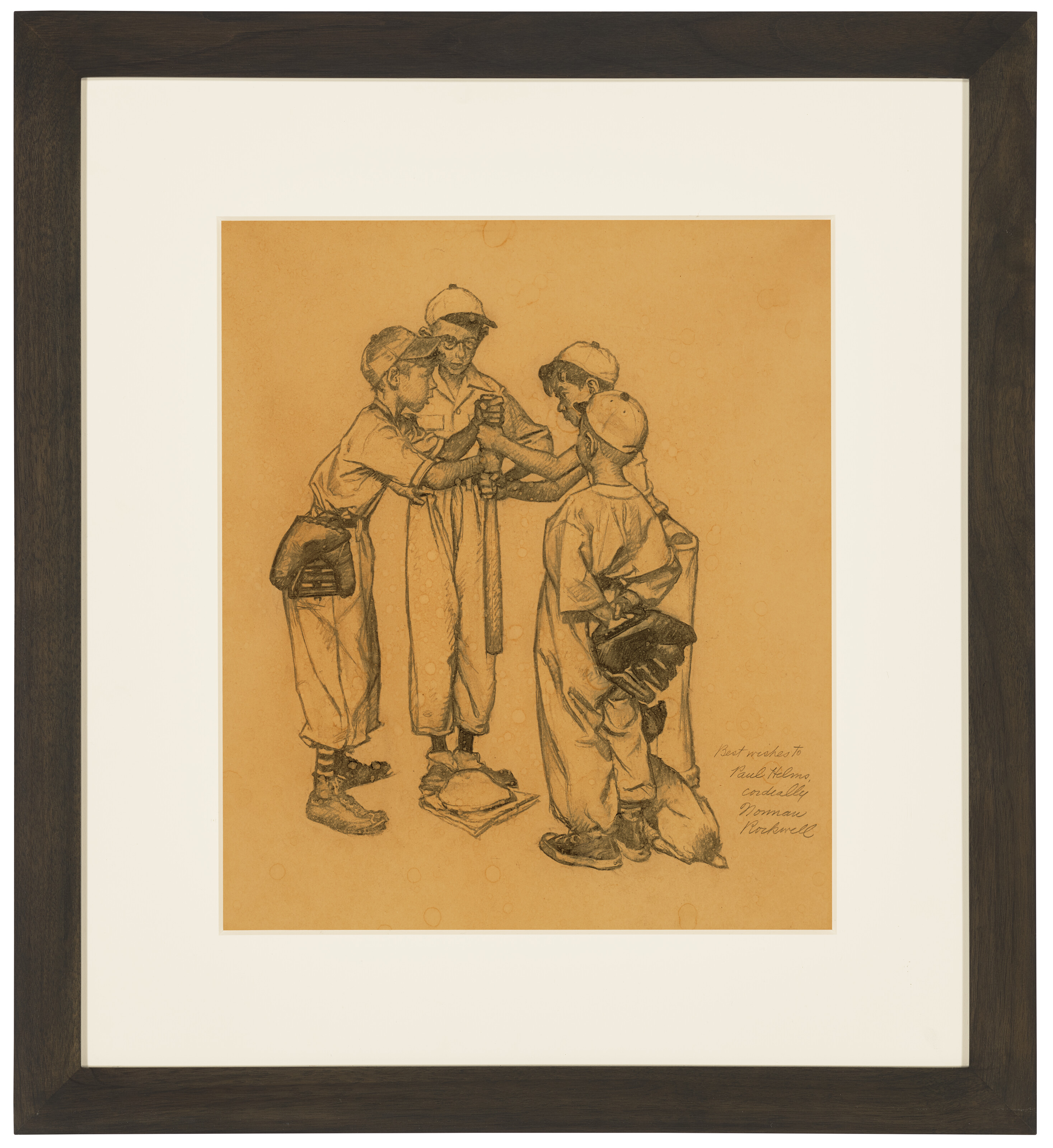 Norman Rockwell — Выбор (Четверо спортивных мальчиков: Бейсбол)—Учеба, изображение 2