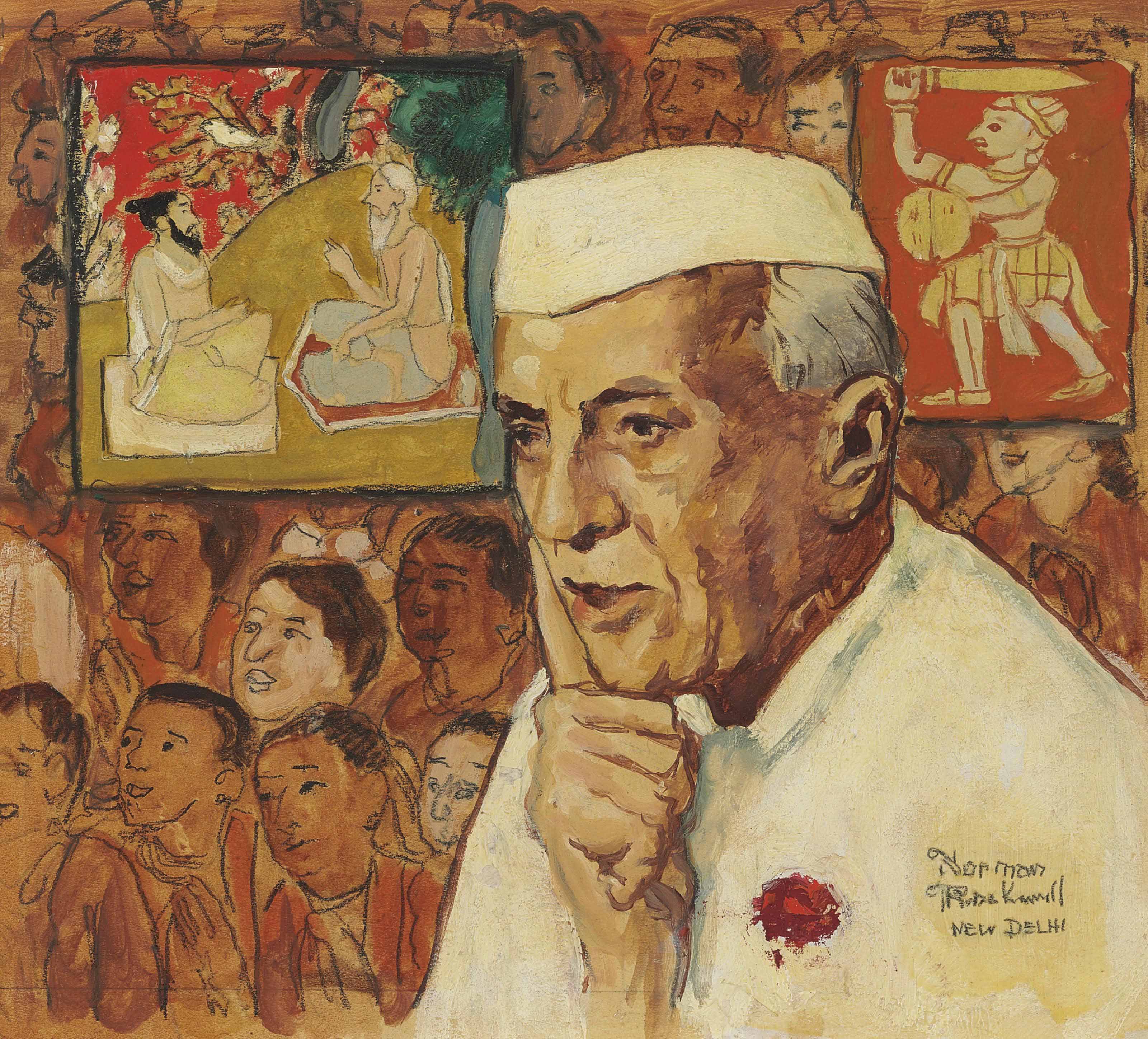Norman Rockwell — Этюд для "Портрета Неру"