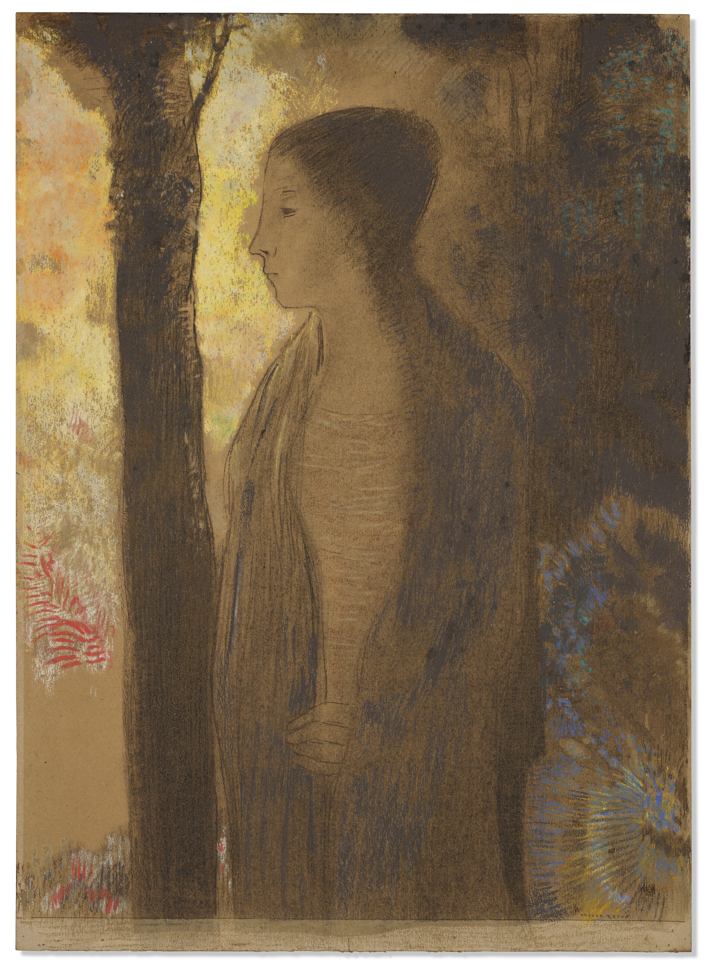 Odilon Redon — Фигура, отклоняющаяся от дерева, изображение 2
