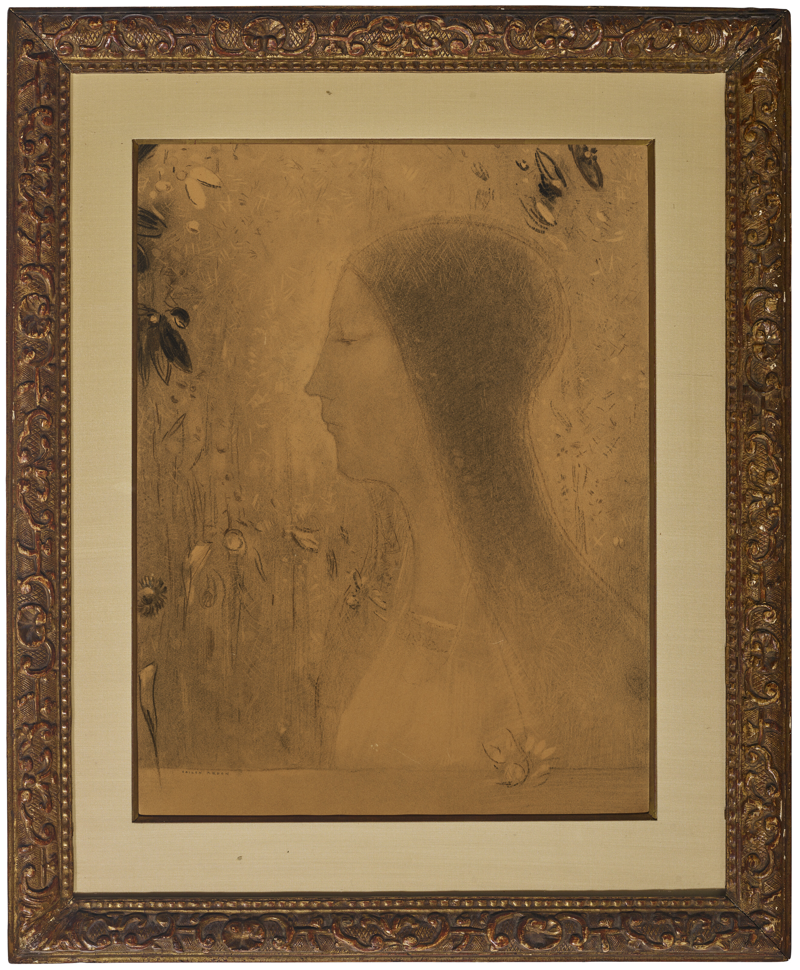 Odilon Redon — Профиль женщины, изображение 2