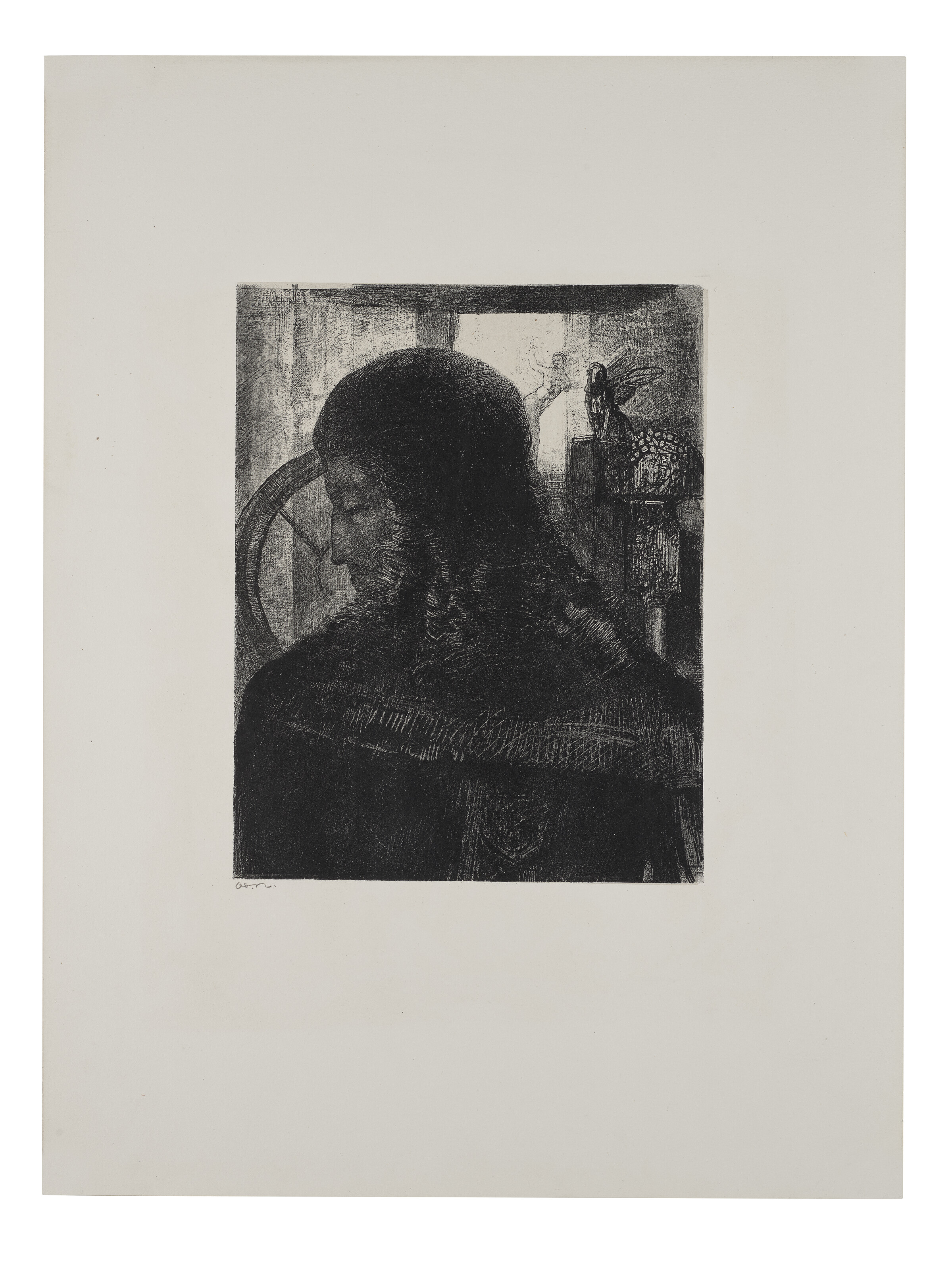 Odilon Redon — Старый кавалер, из альбома "Peintres-Graveurs", изображение 2