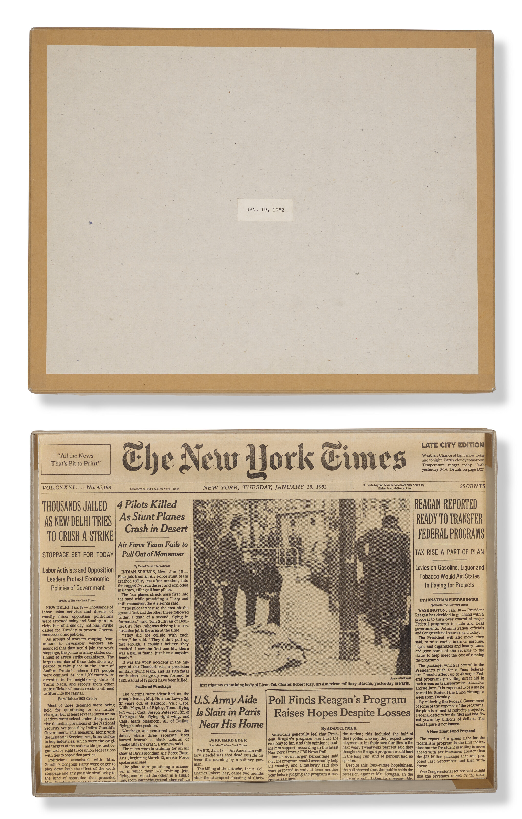On Kawara — 19 января 1982 года , с сегодняшнего дня , 1966-2013, изображение 2