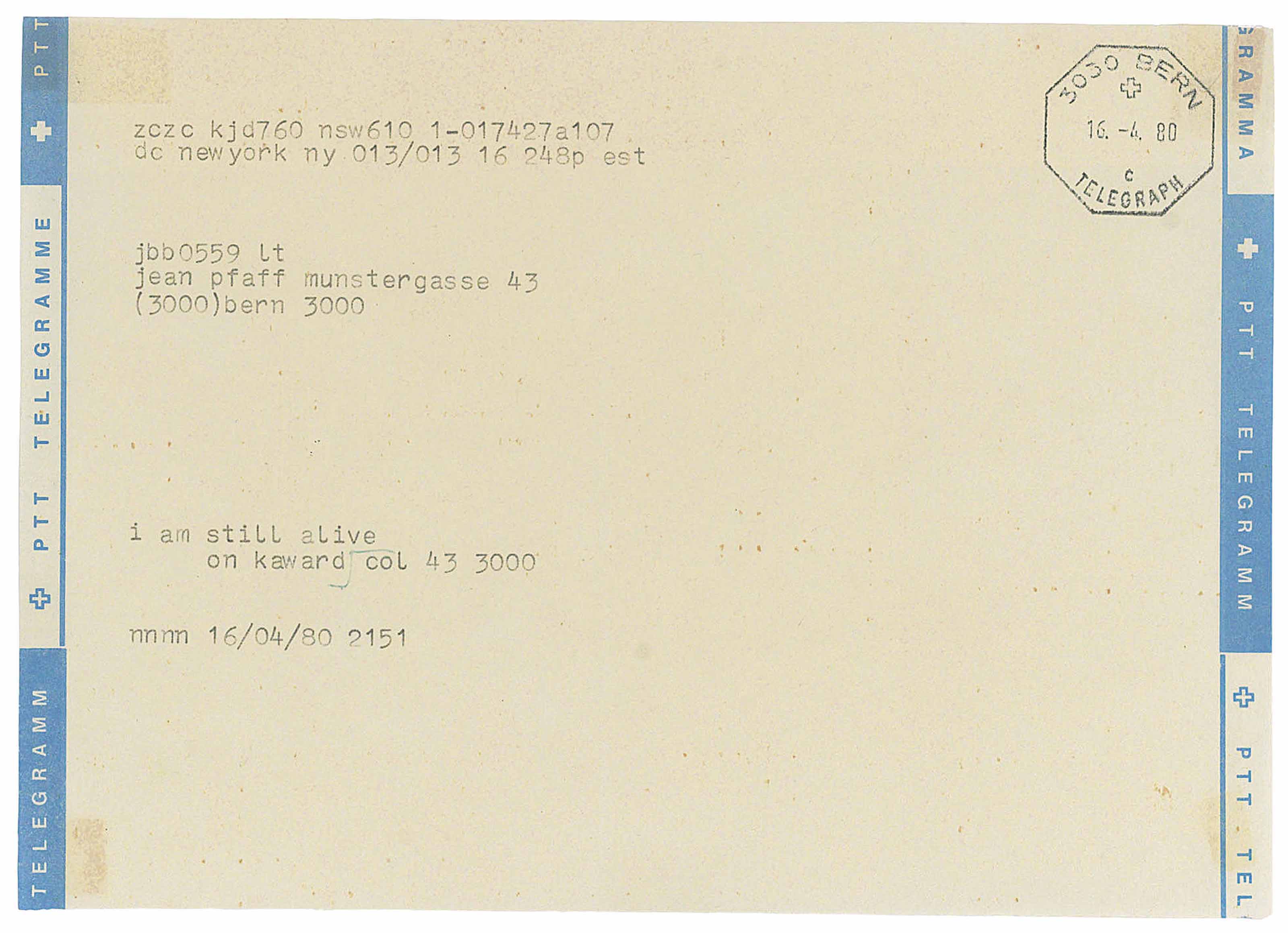 On Kawara — Я Все Еще Жив
