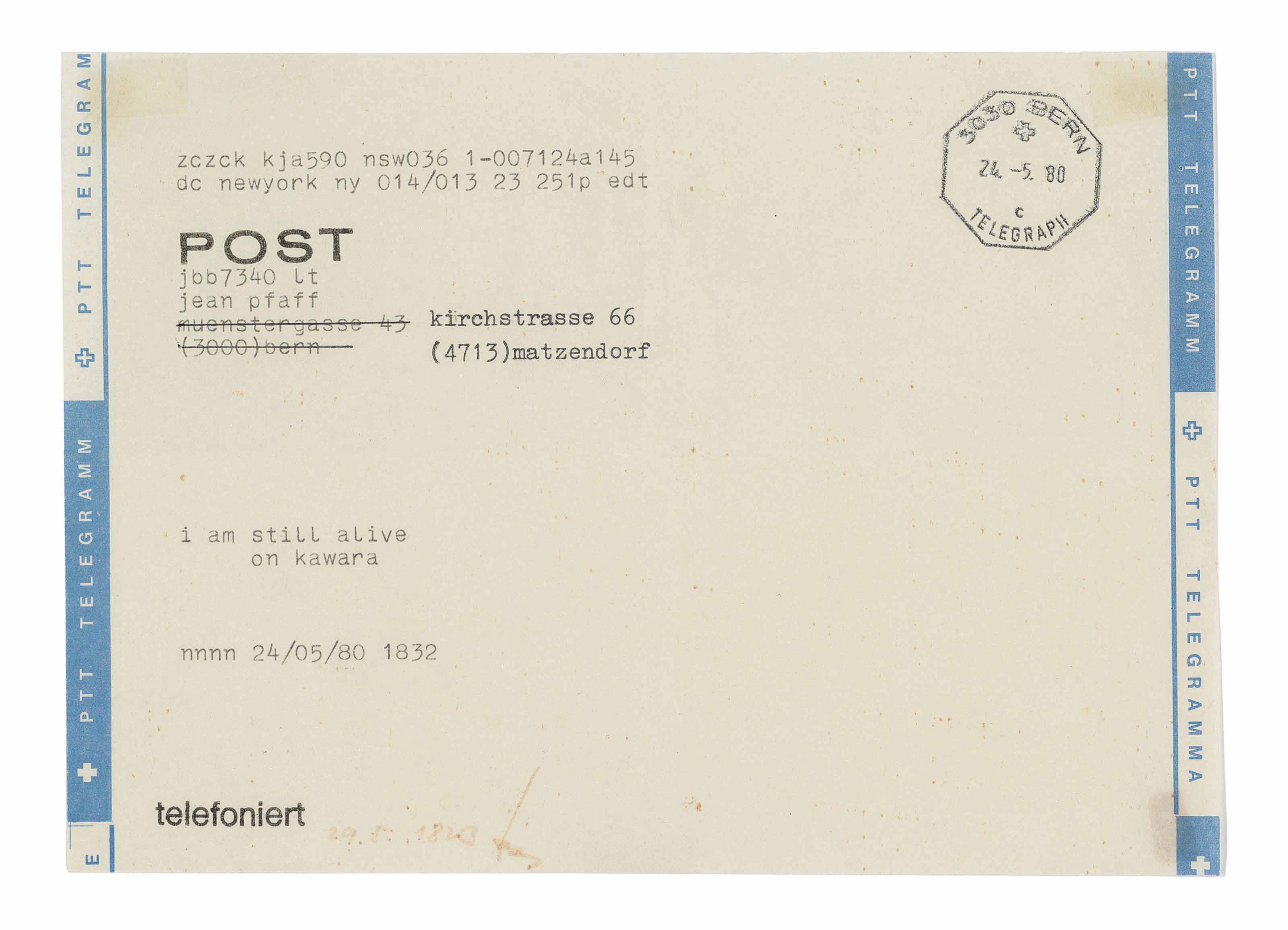 On Kawara — Я Все Еще Жив
