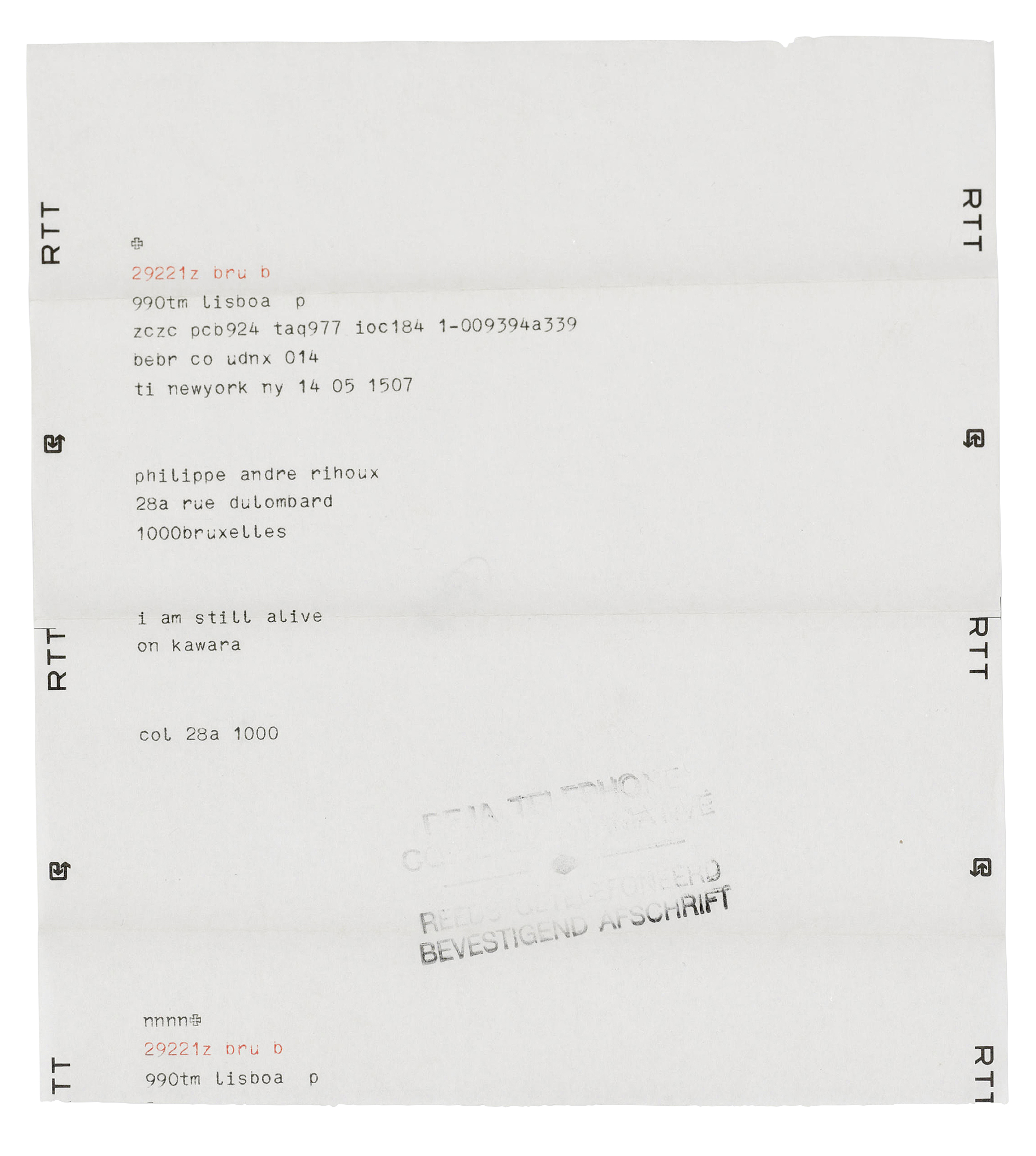 On Kawara — Я все еще жив