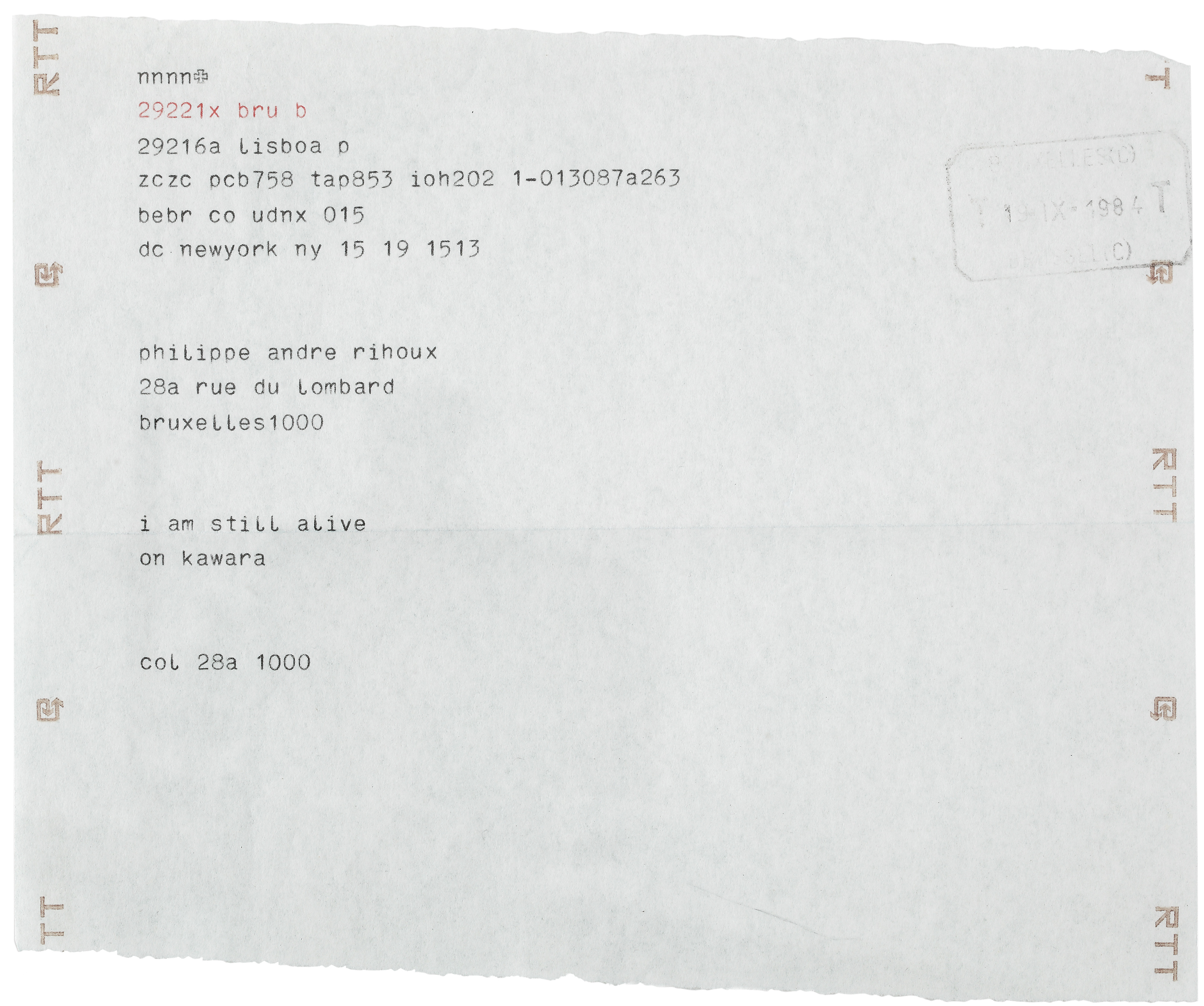 On Kawara — Я все еще жив, изображение 2