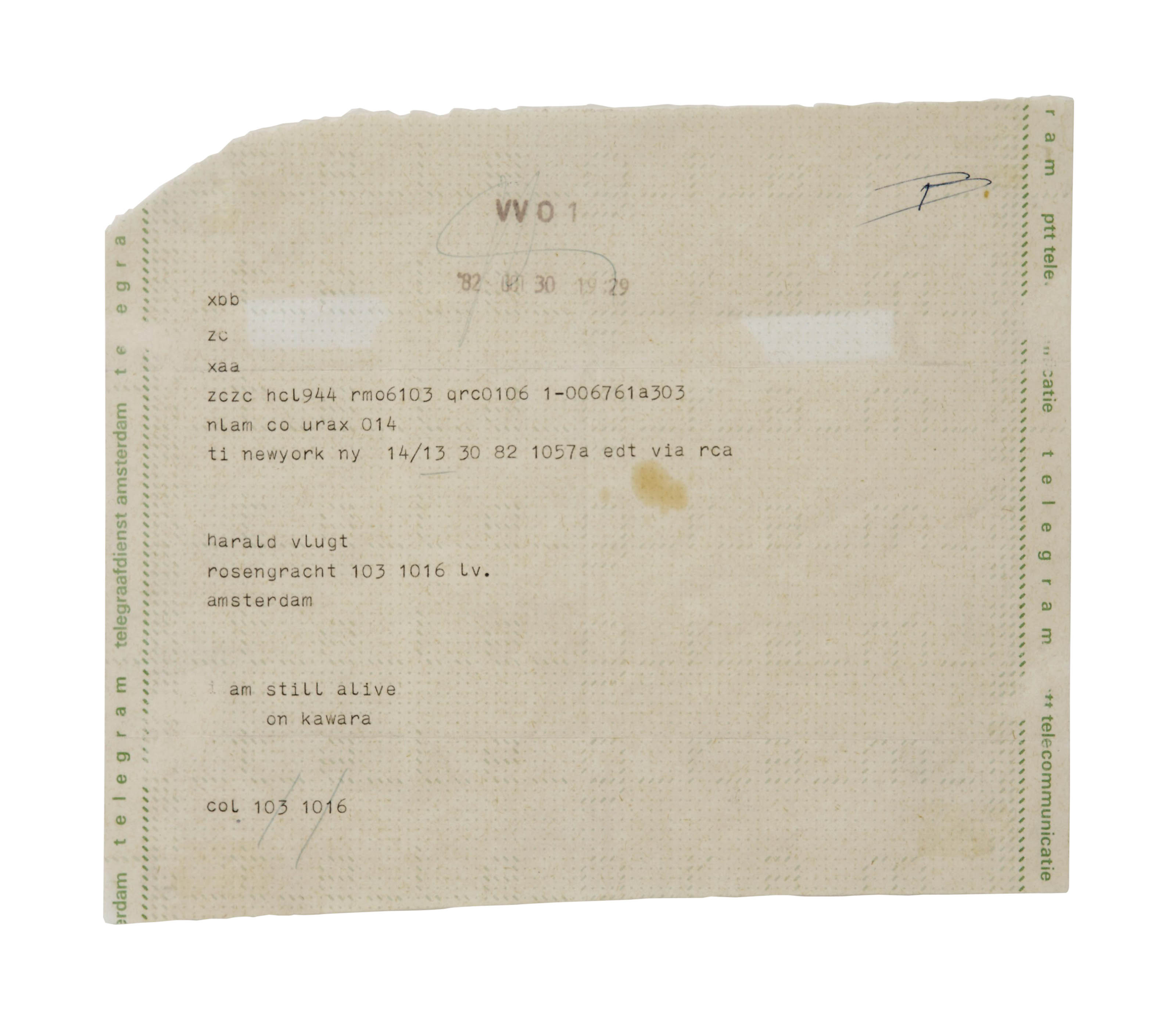 On Kawara — Я ВСЕ ЕЩЕ ЖИВ