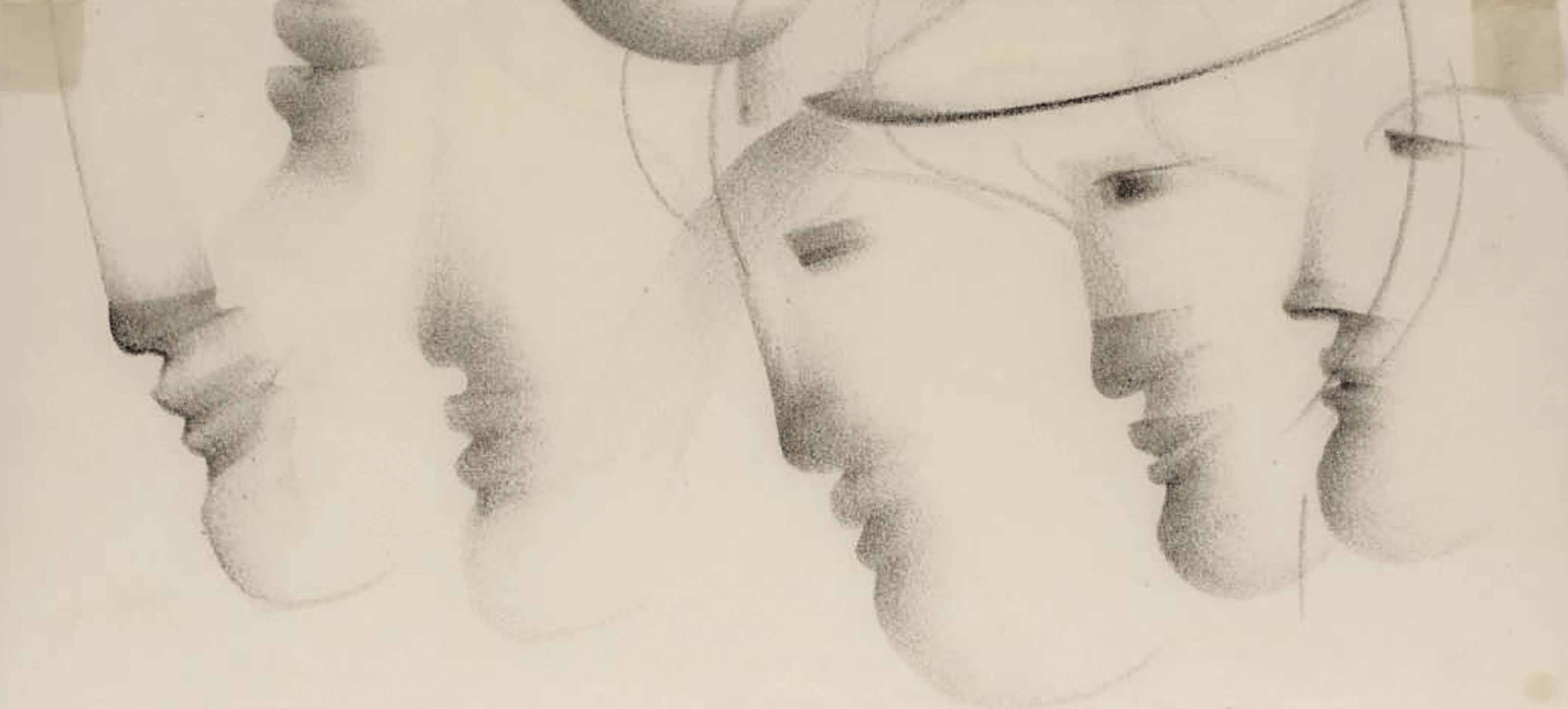 Oskar Schlemmer — Профиль (Fünf Köpfe nach links)