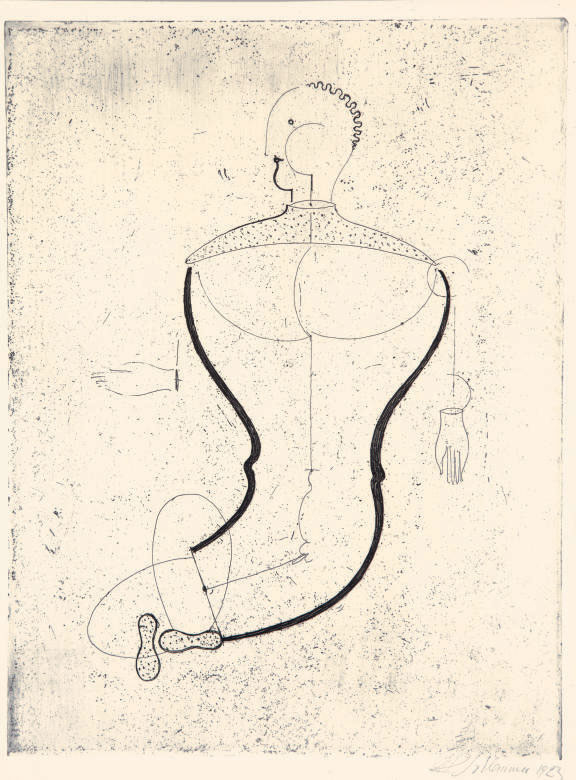Oskar Schlemmer — Абстрактный рисунок, некоторые ссылки (рисунки), из Музея государственного баухауза (Grohmann R 1; Weber 6.7)