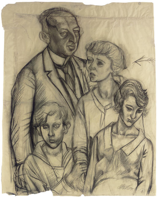 Otto Dix — Семейный Глейзер-Картон из драгоценных камней