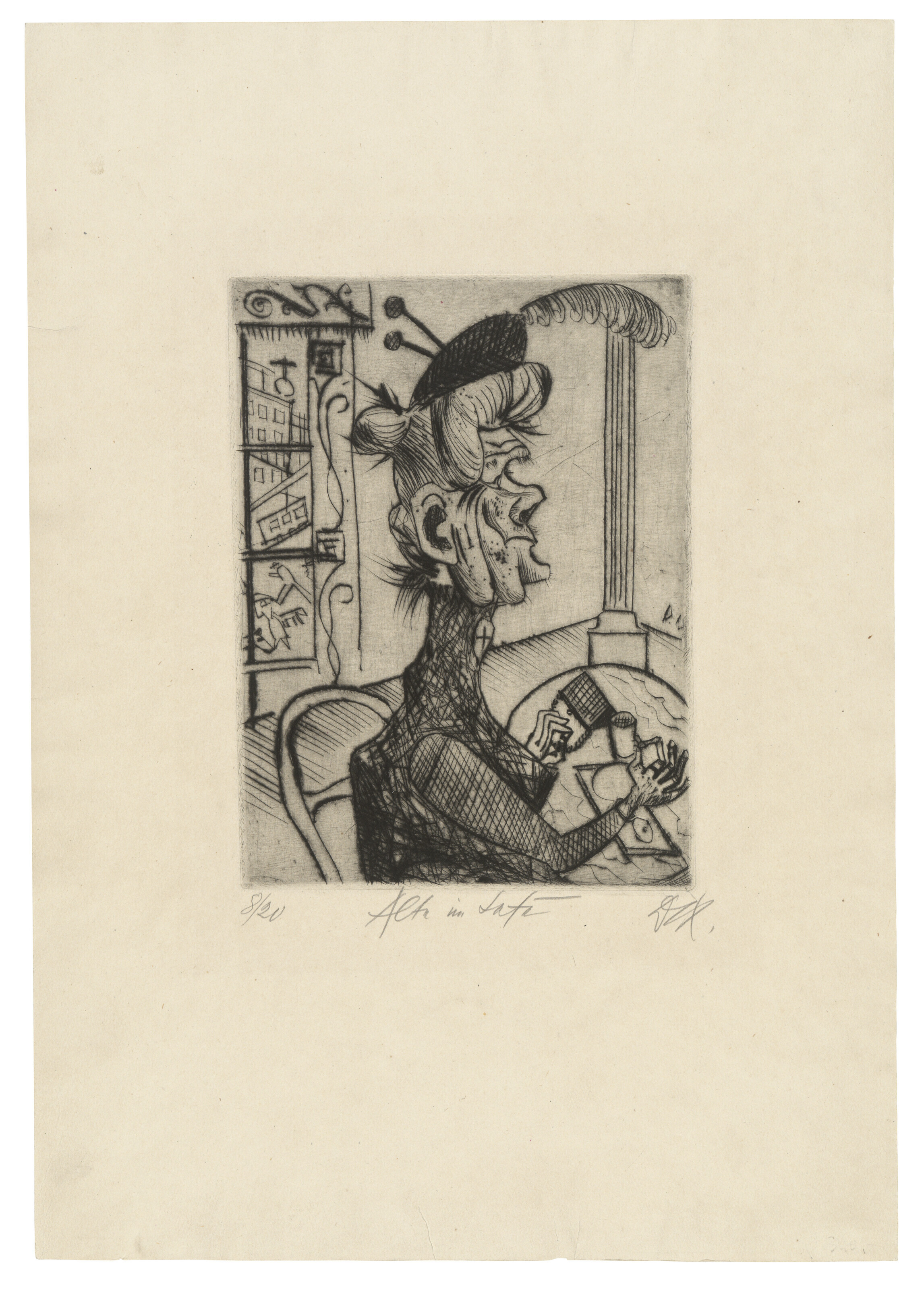 Otto Dix — Старое кафе, от: Radierwerk I