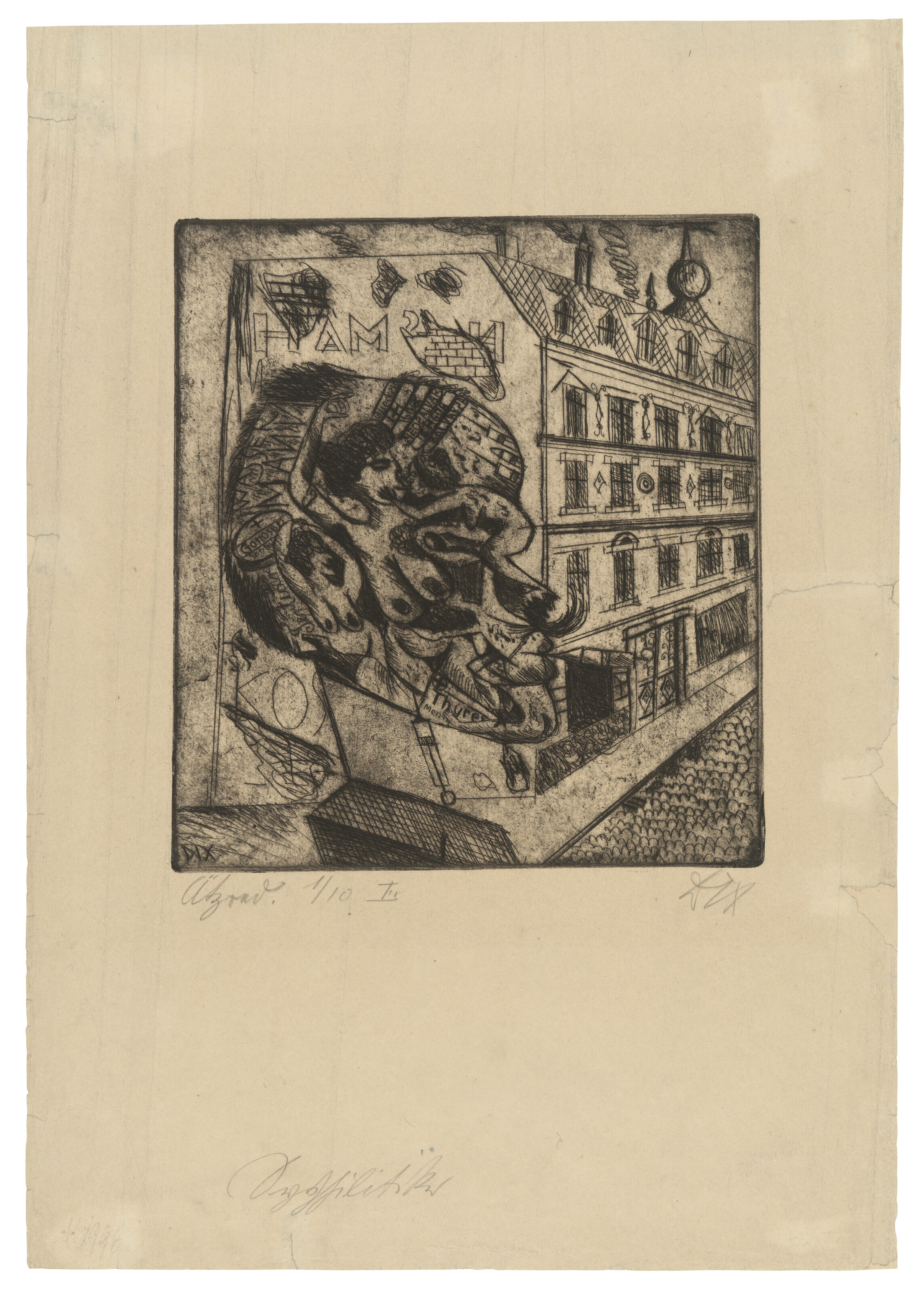 Otto Dix — Сифилитик, от: Radierwerk II