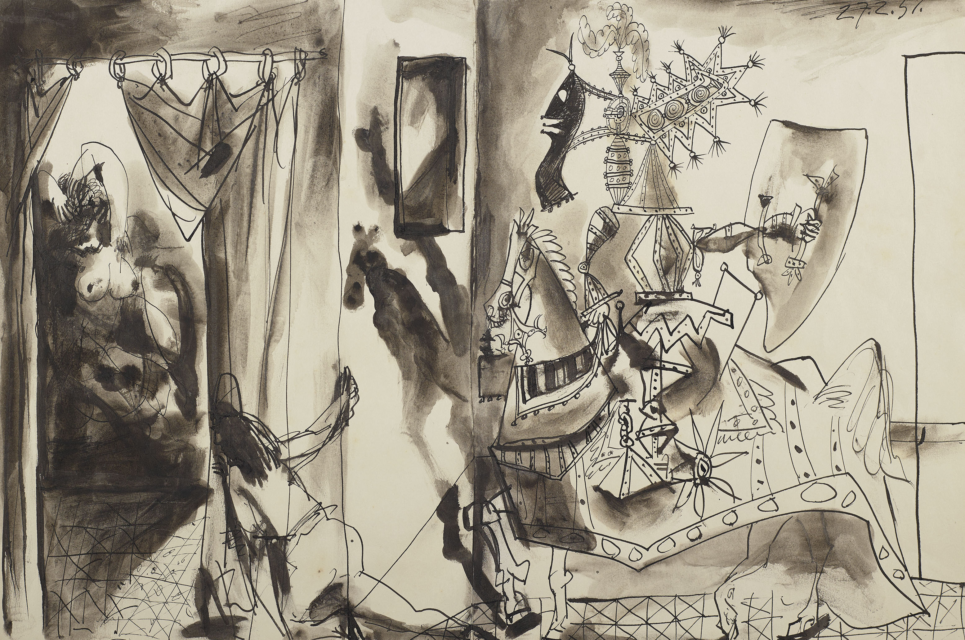 Pablo Picasso — Кавалер в доспехах, паж и новая женщина