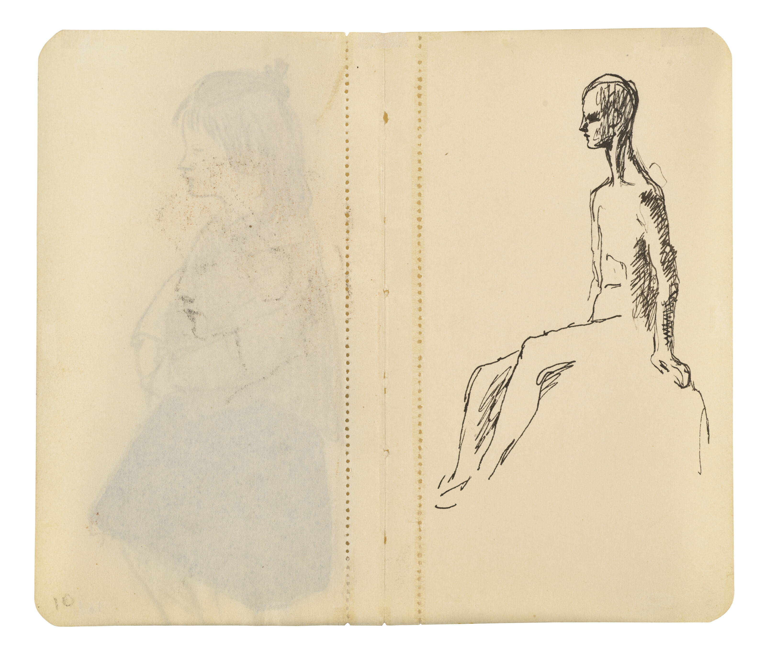 Pablo Picasso — Молодая девушка ( справа ); Этюд для "Сальтимбанков" (оборотная сторона ), изображение 3