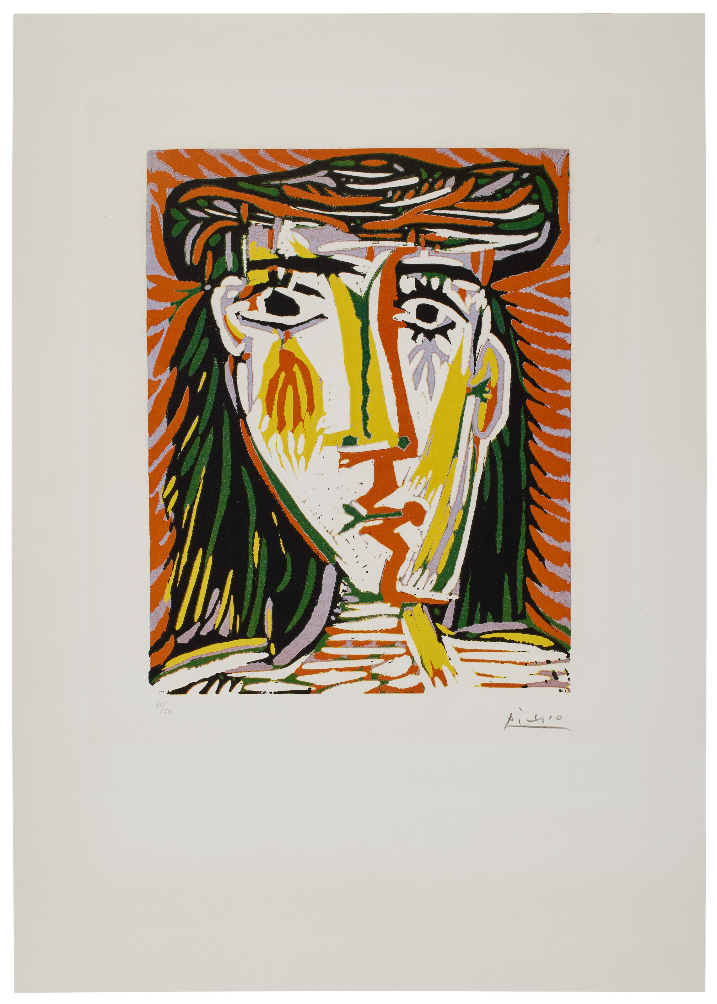 Pablo Picasso — Жаклин в головной убор с парусом, изображение 3