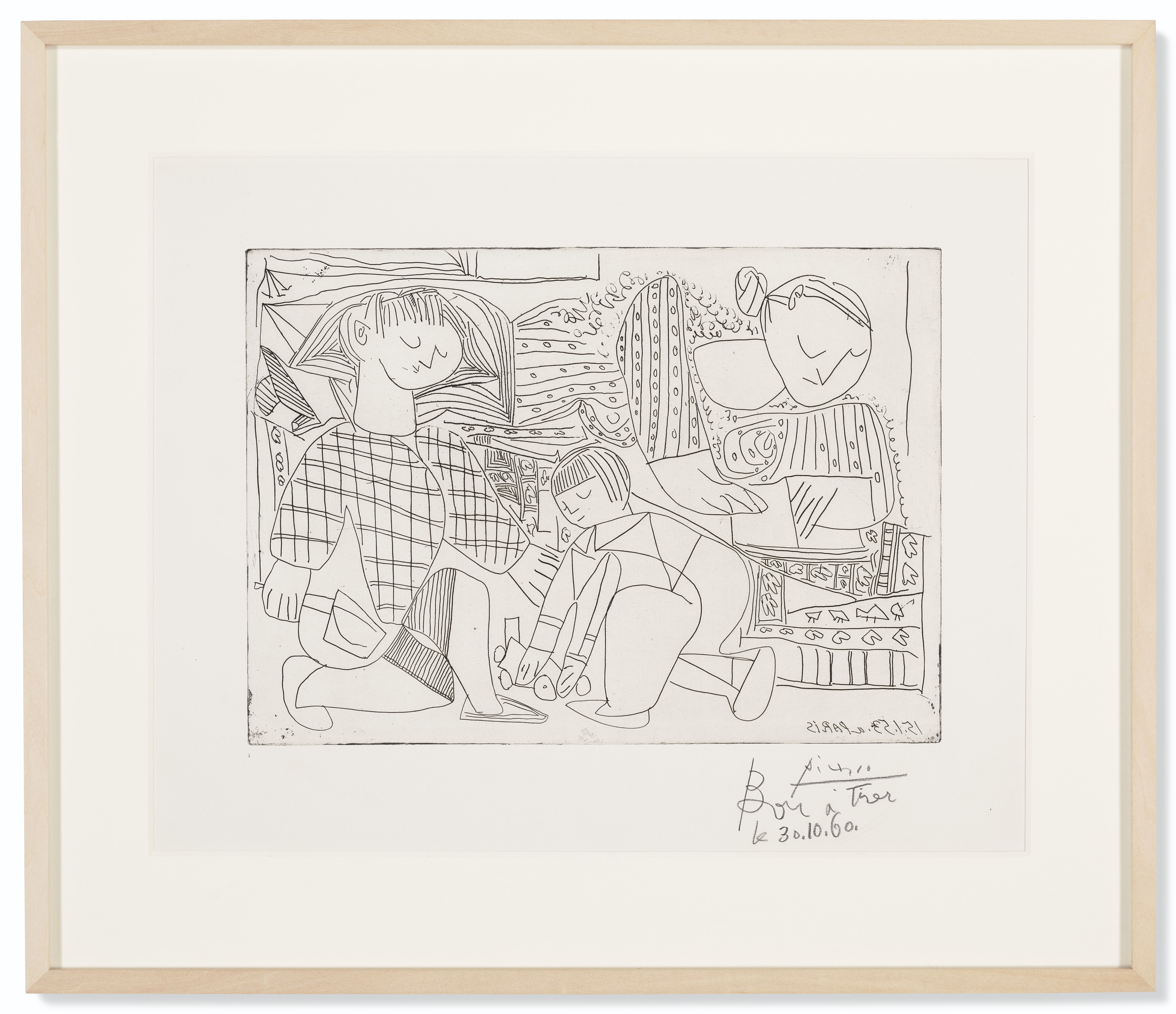 Pablo Picasso — Двое веселых парней и женщина на диване, я, изображение 2