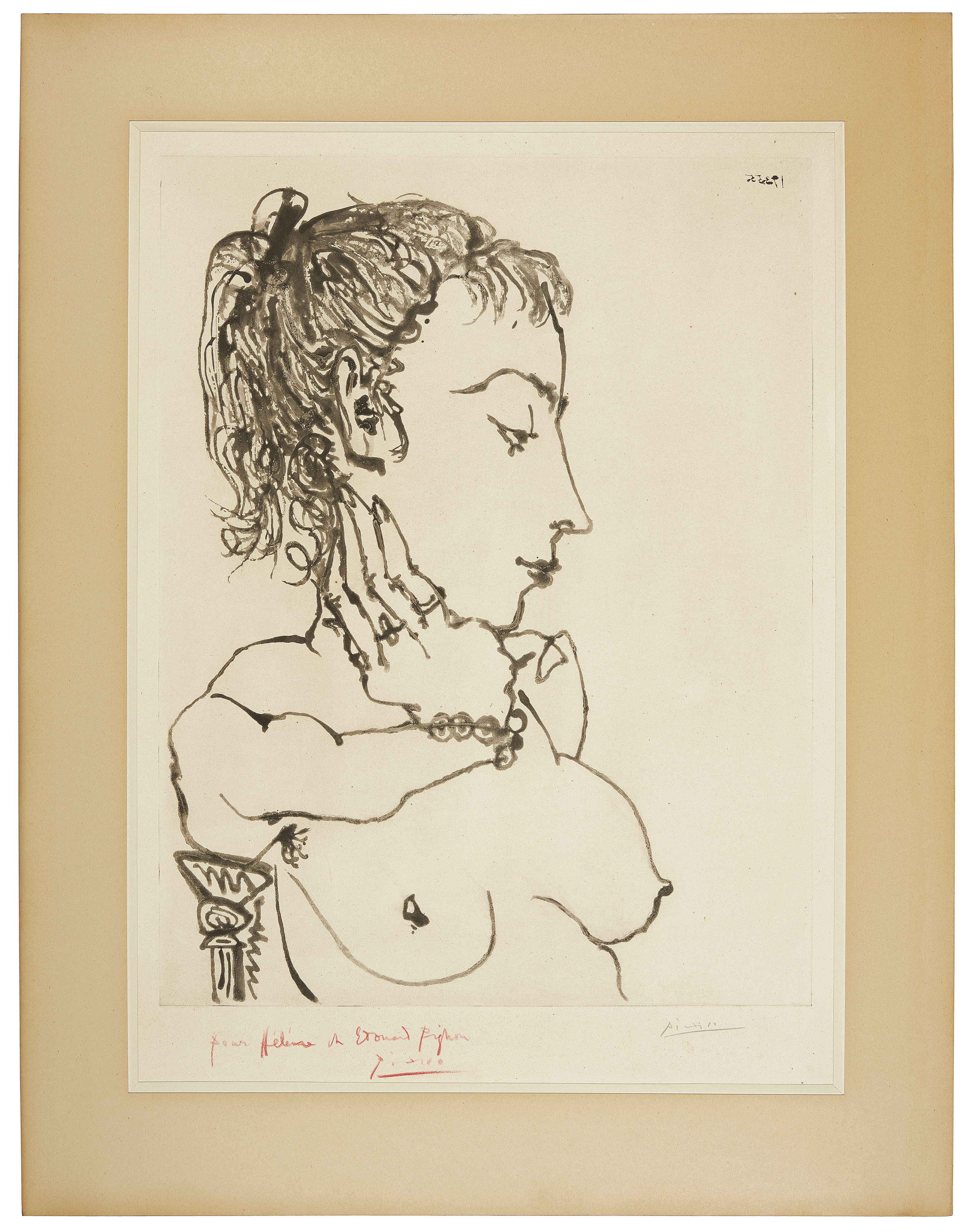 Pablo Picasso — Бюст женщины в очереди за кавалером: Жаклин, изображение 2