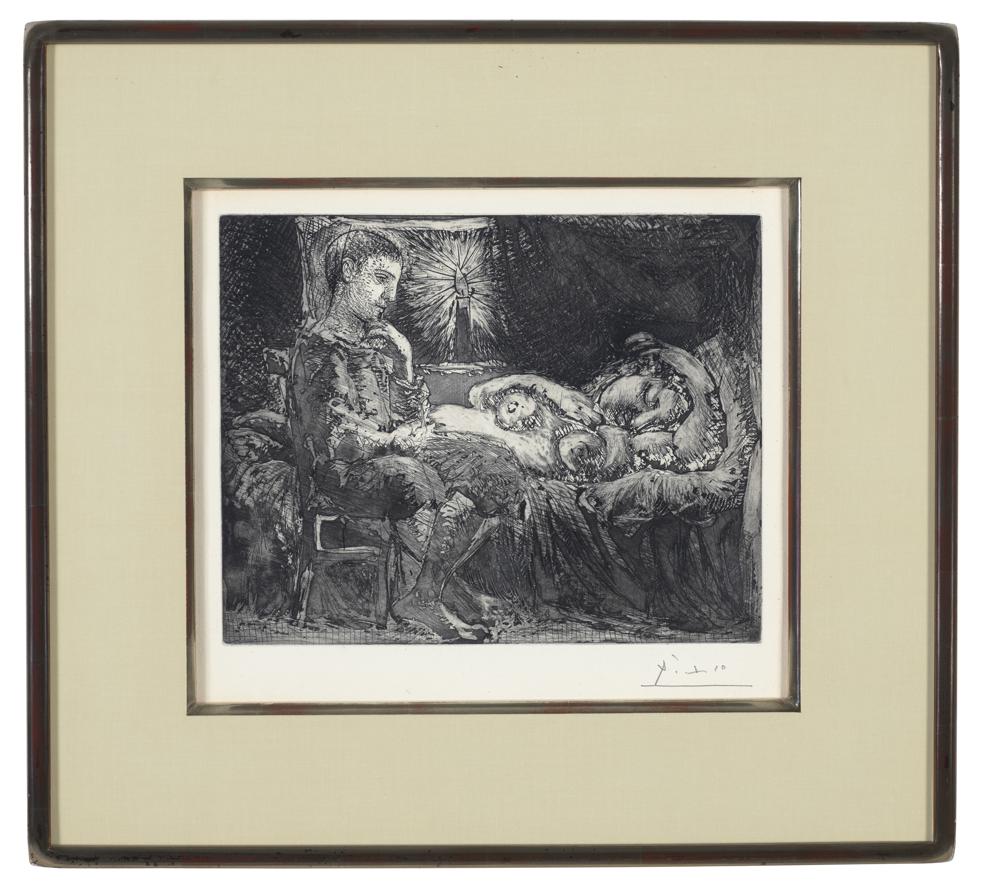 Pablo Picasso — "Гарсон и сонная девушка в канделябрах" из "Люкса Воллара", изображение 2