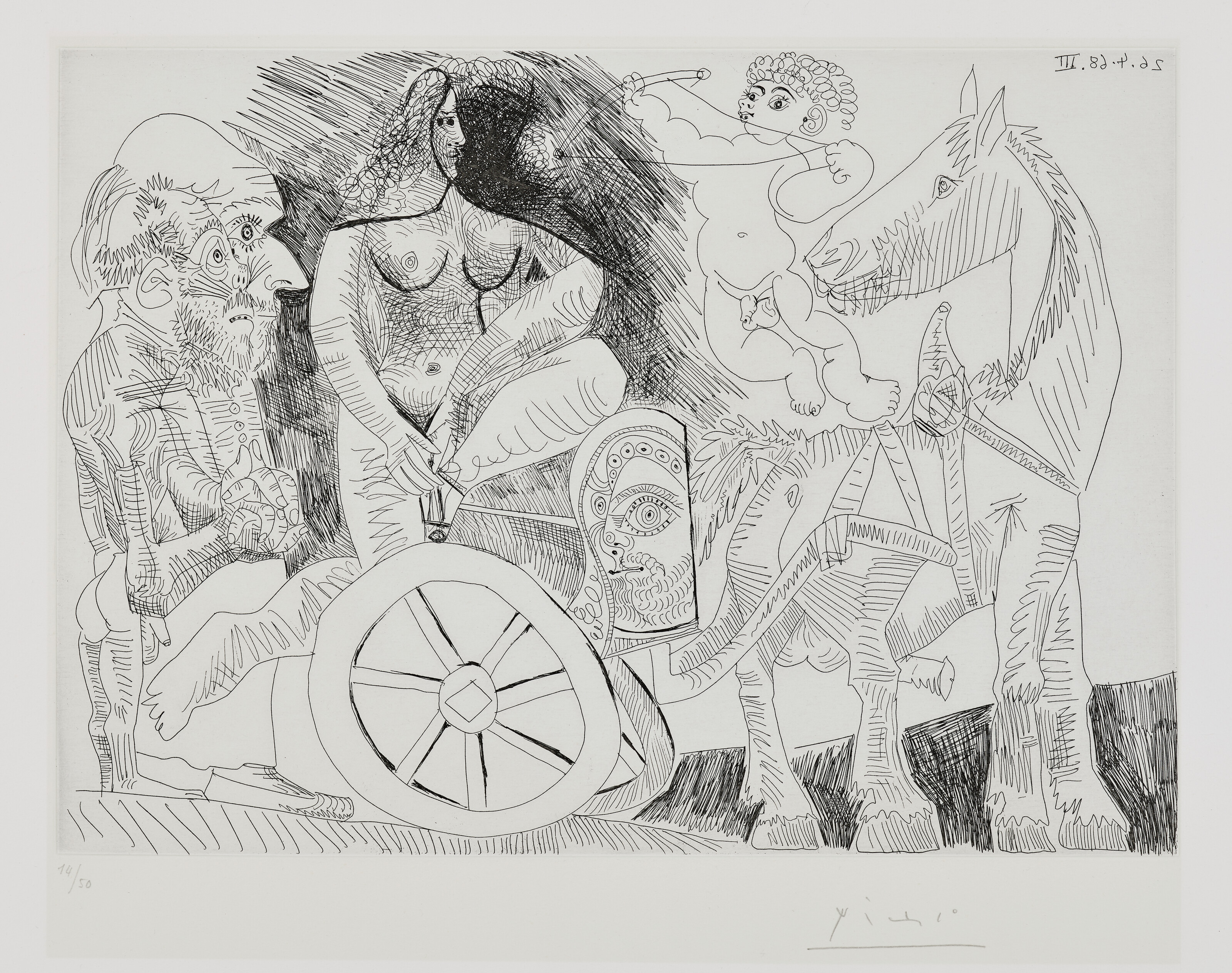 Pablo Picasso — Ла Сери 347: три отпечатка, изображение 2