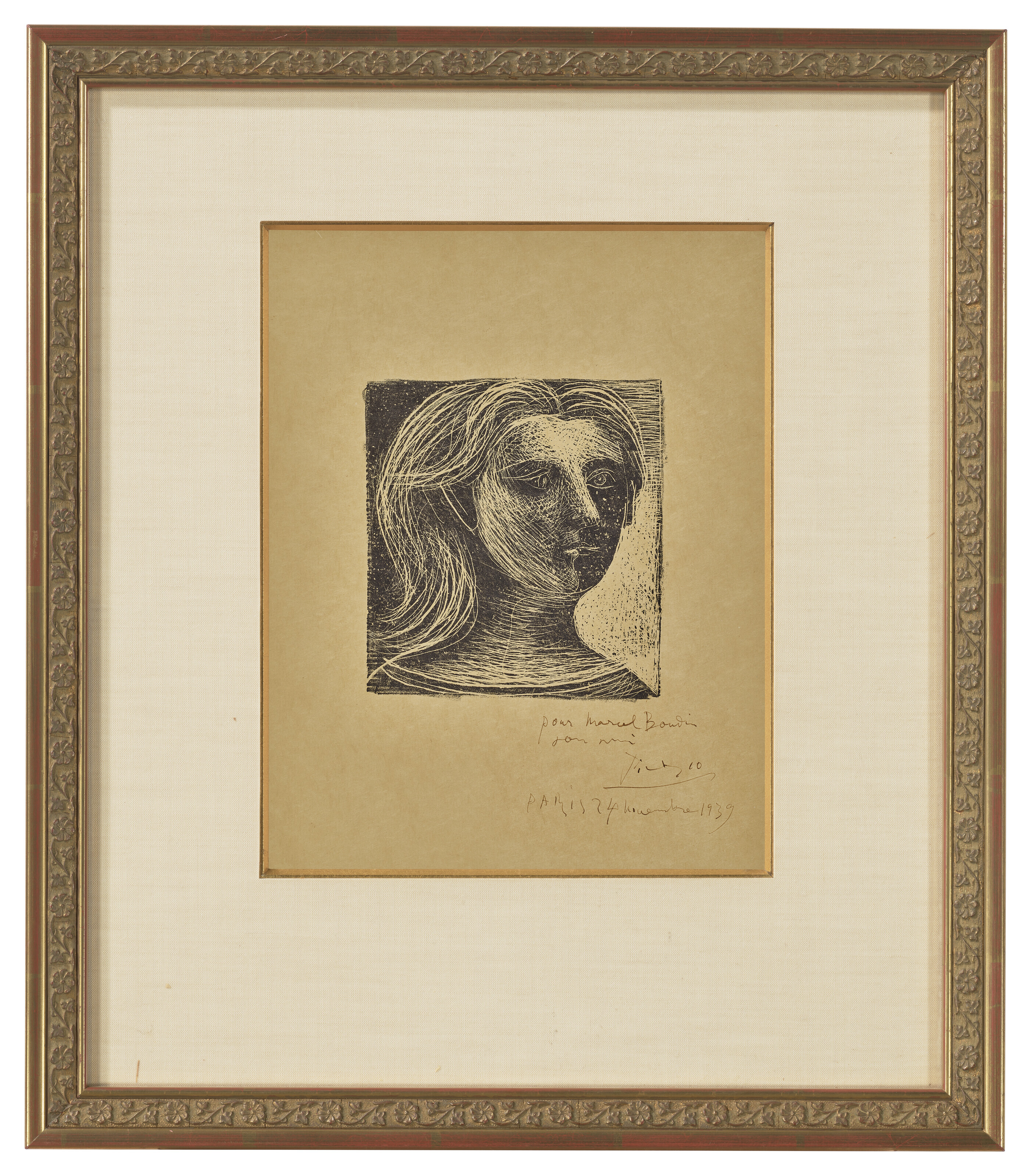 Pablo Picasso — Тет-а-тет с женщиной, лицо и профиль, от Picasso Dessins, изображение 2