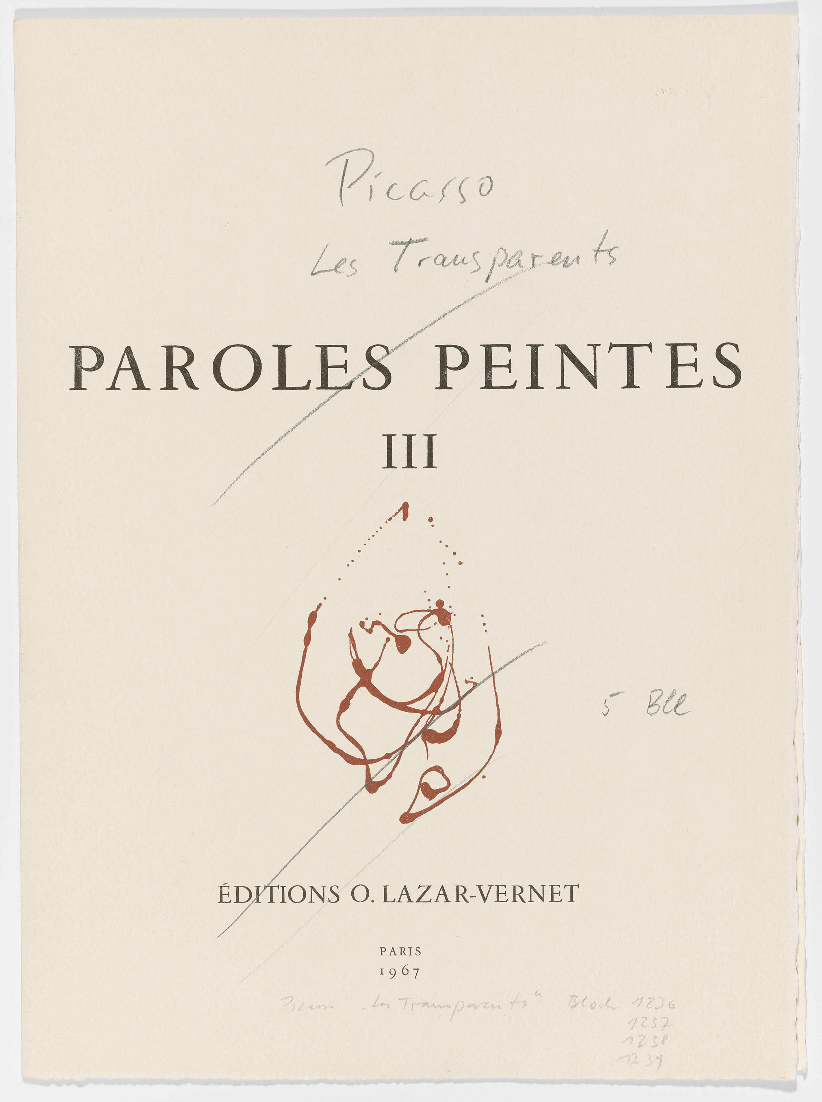 Pablo Picasso — Пять тарелок от Рене Шара: Les Transparents, изображение 6