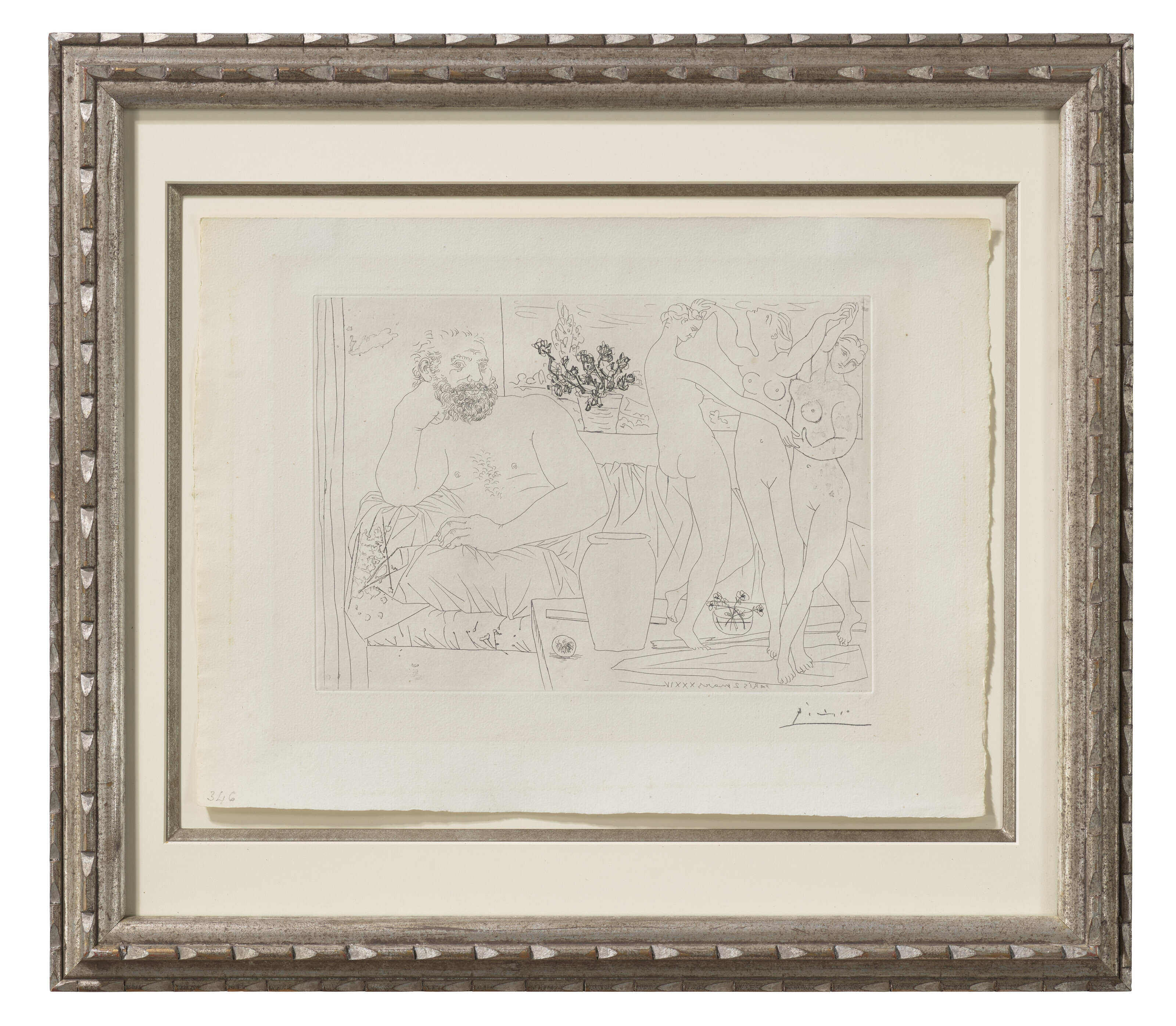Pablo Picasso — Скульптор и трое танцовщиц из "Ла Сюит Воллар", изображение 2