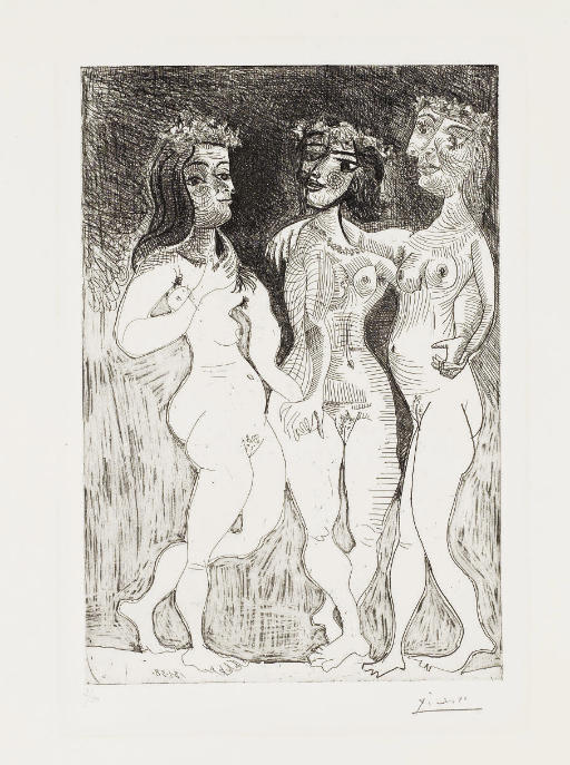 Pablo Picasso — Три грации, украшенные цветами (B. 303; Ba. 631 III Cb1)