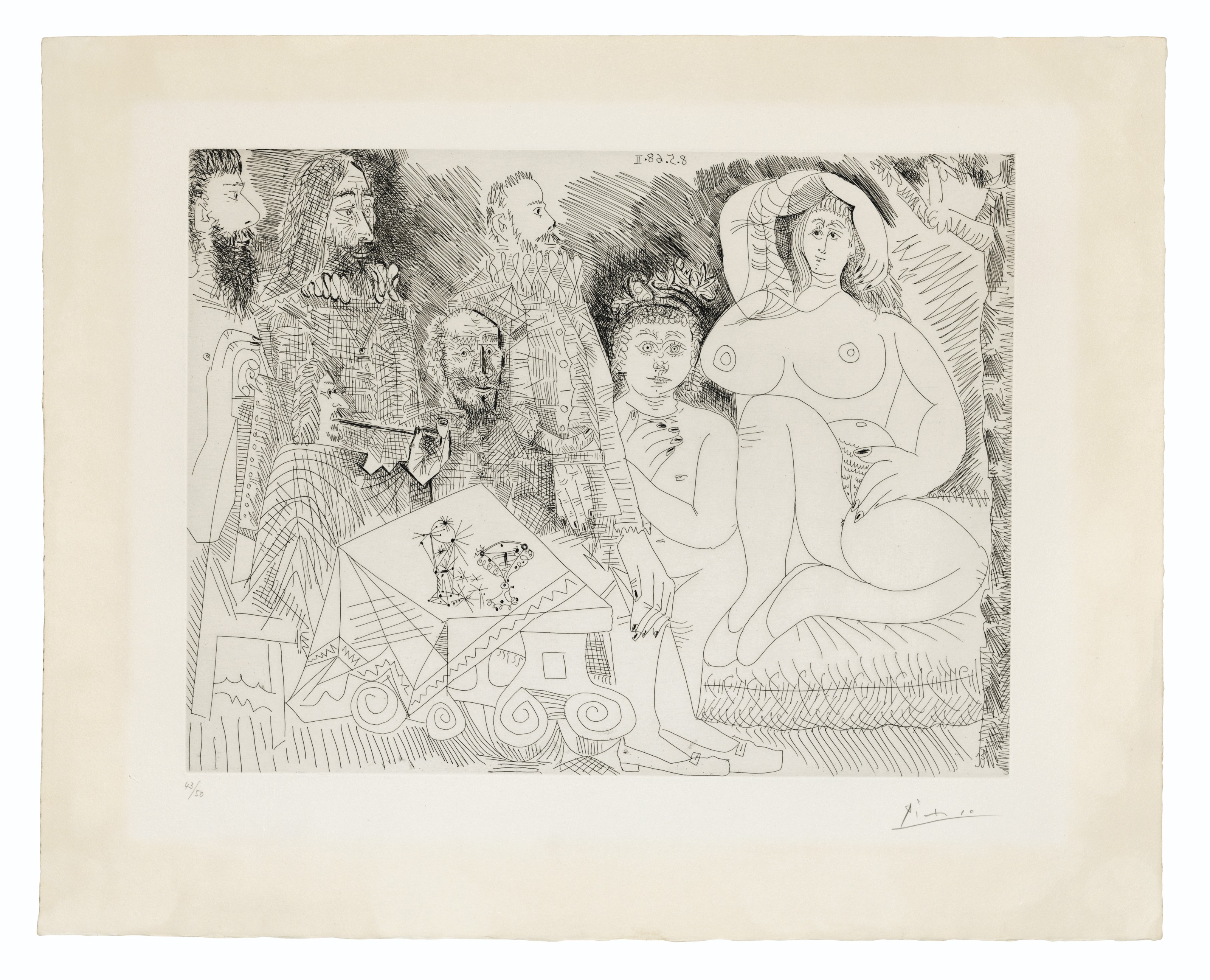 Pablo Picasso — Автор Селестины: Коллекция в саду, рядом с молодым Бахусом Гра, из: Séries 347, изображение 2