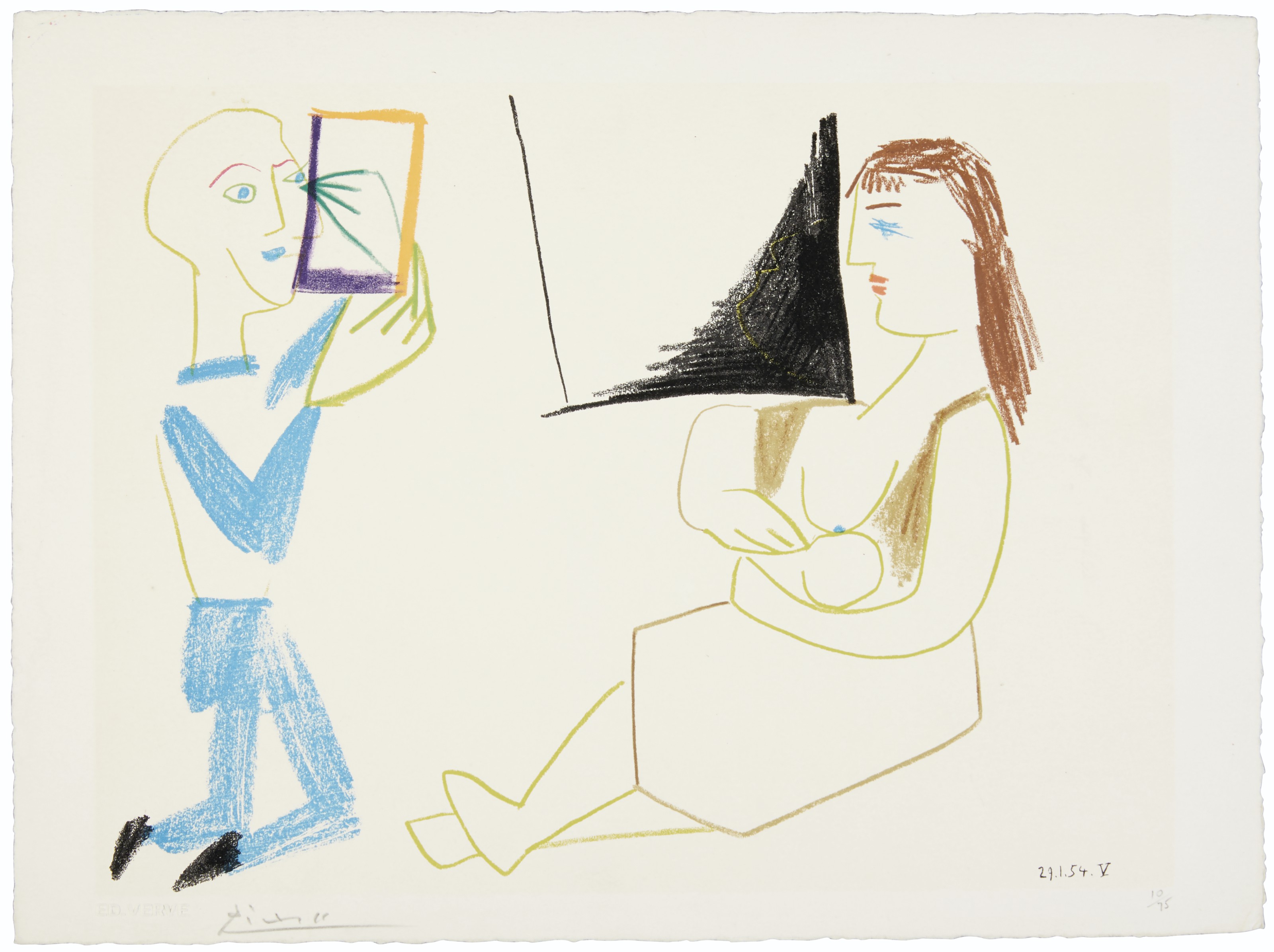 Pablo Picasso — Verve 29-30 : две тарелки, изображение 2