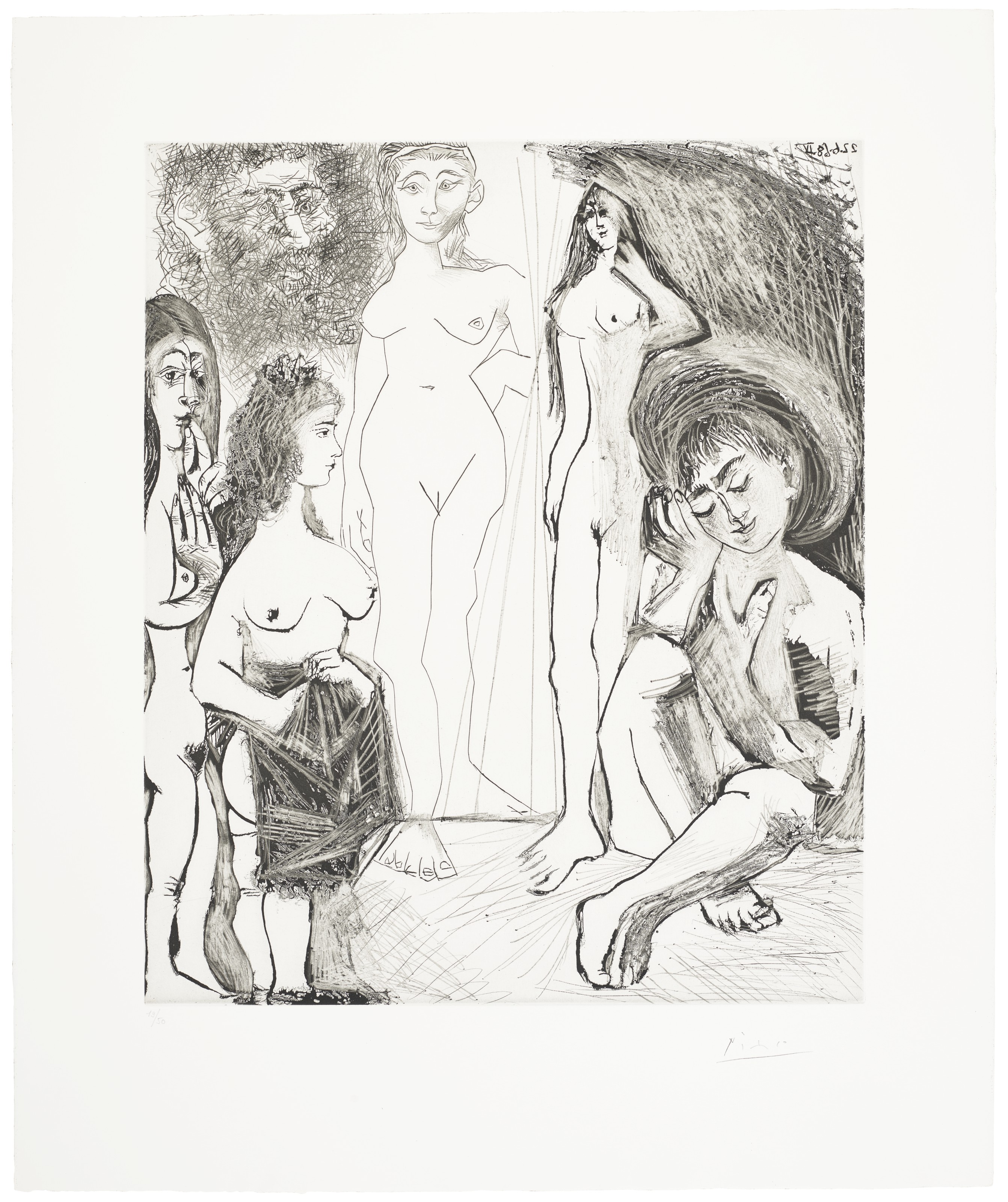 Pablo Picasso — Прогулка по полям: встреча импрессионистов на траве, из "Ла Сери 347", изображение 12
