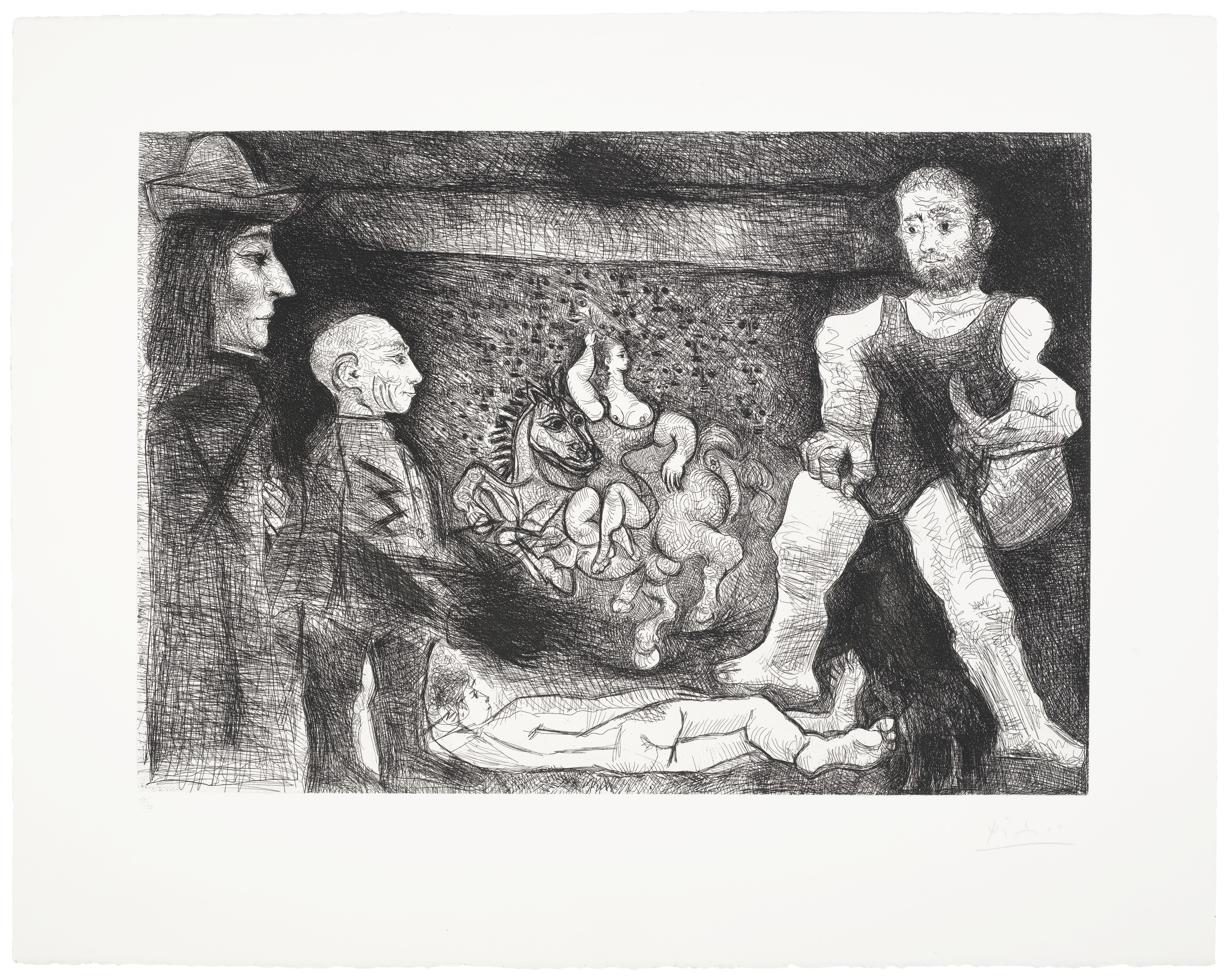 Pablo Picasso — Прогулка по полям: встреча импрессионистов на траве, из "Ла Сери 347", изображение 3
