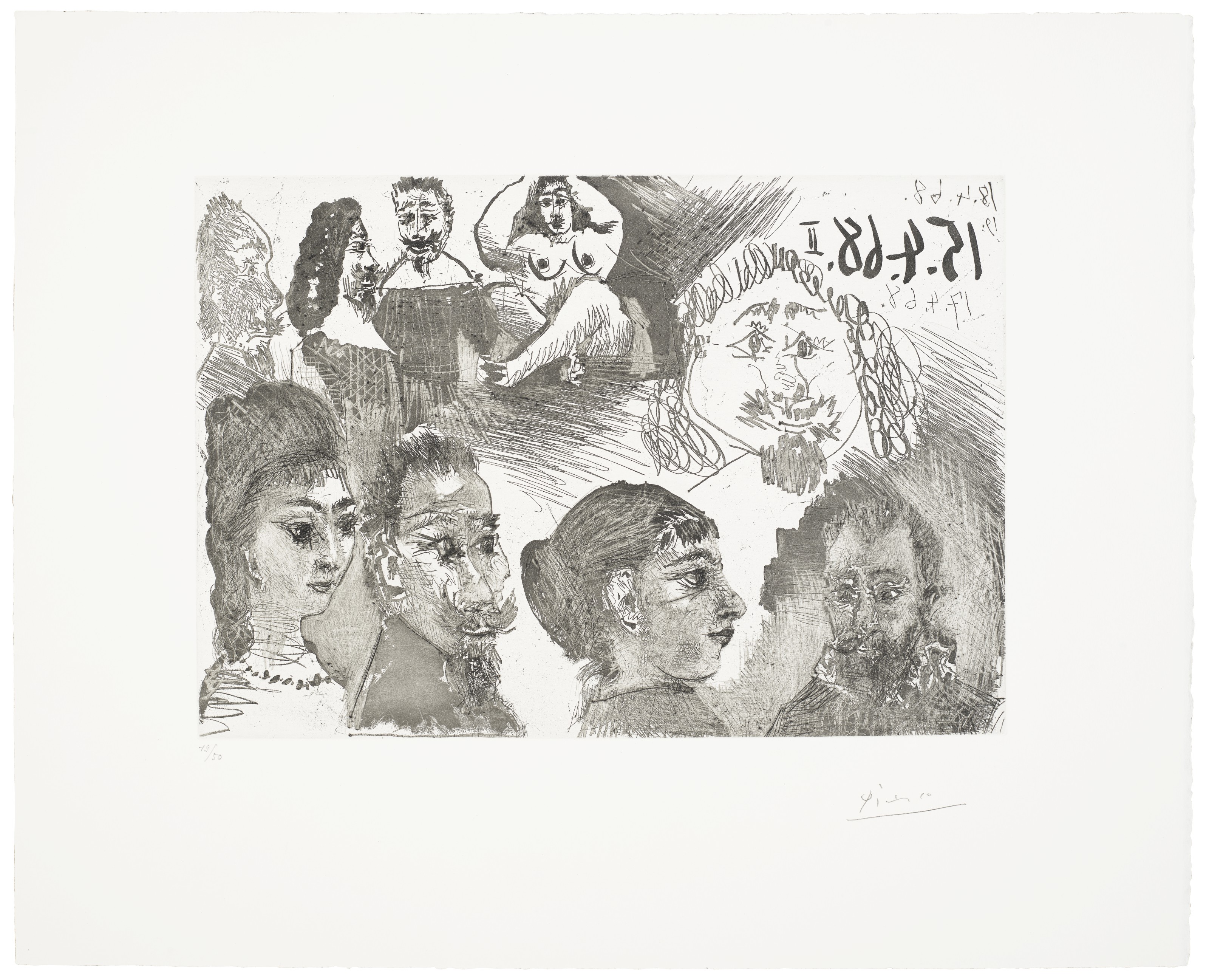 Pablo Picasso — Прогулка по полям: встреча импрессионистов на траве, из "Ла Сери 347", изображение 6