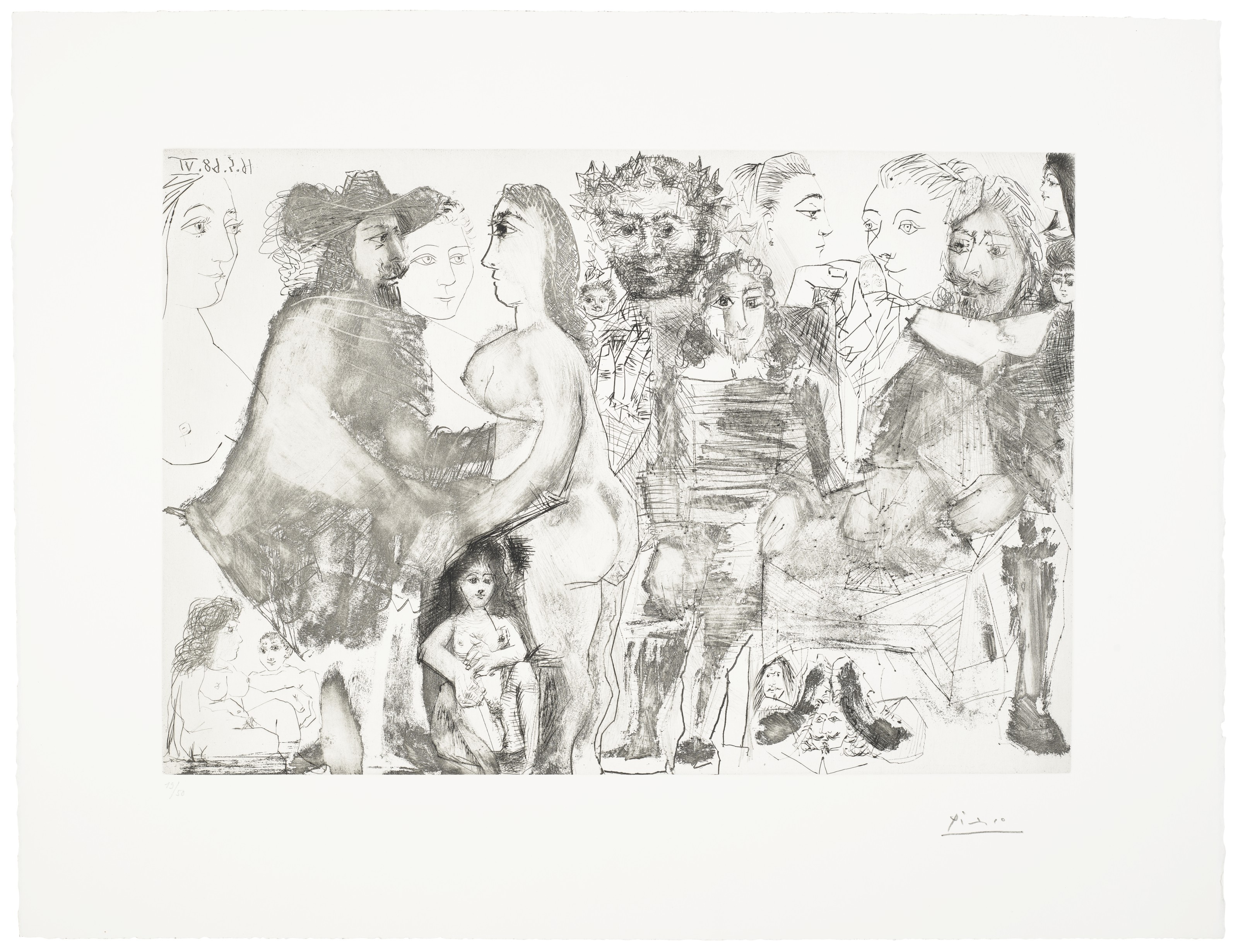 Pablo Picasso — Прогулка по полям: встреча импрессионистов на траве, из "Ла Сери 347", изображение 8