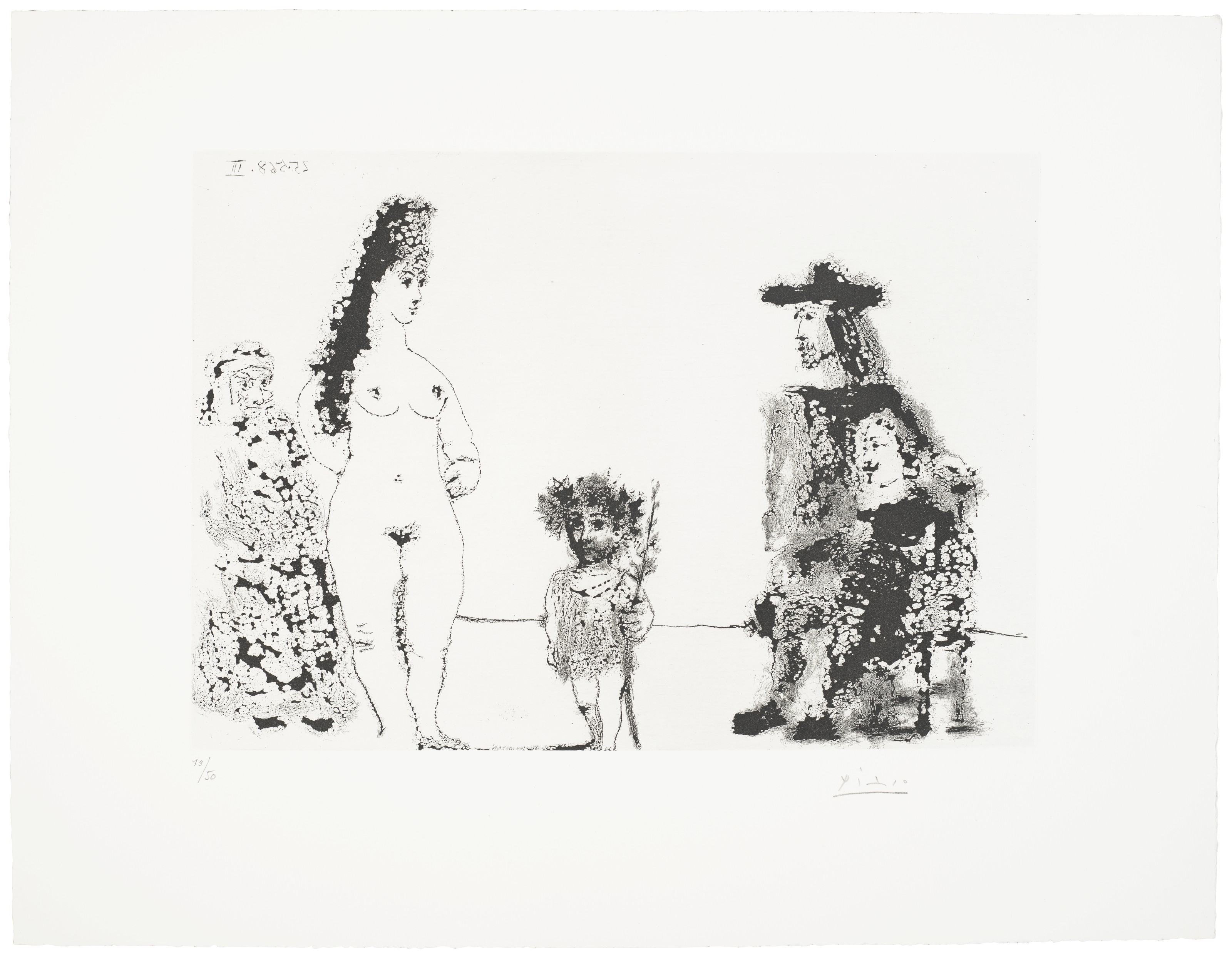 Pablo Picasso — Прогулка по полям: встреча импрессионистов на траве, из "Ла Сери 347", изображение 9