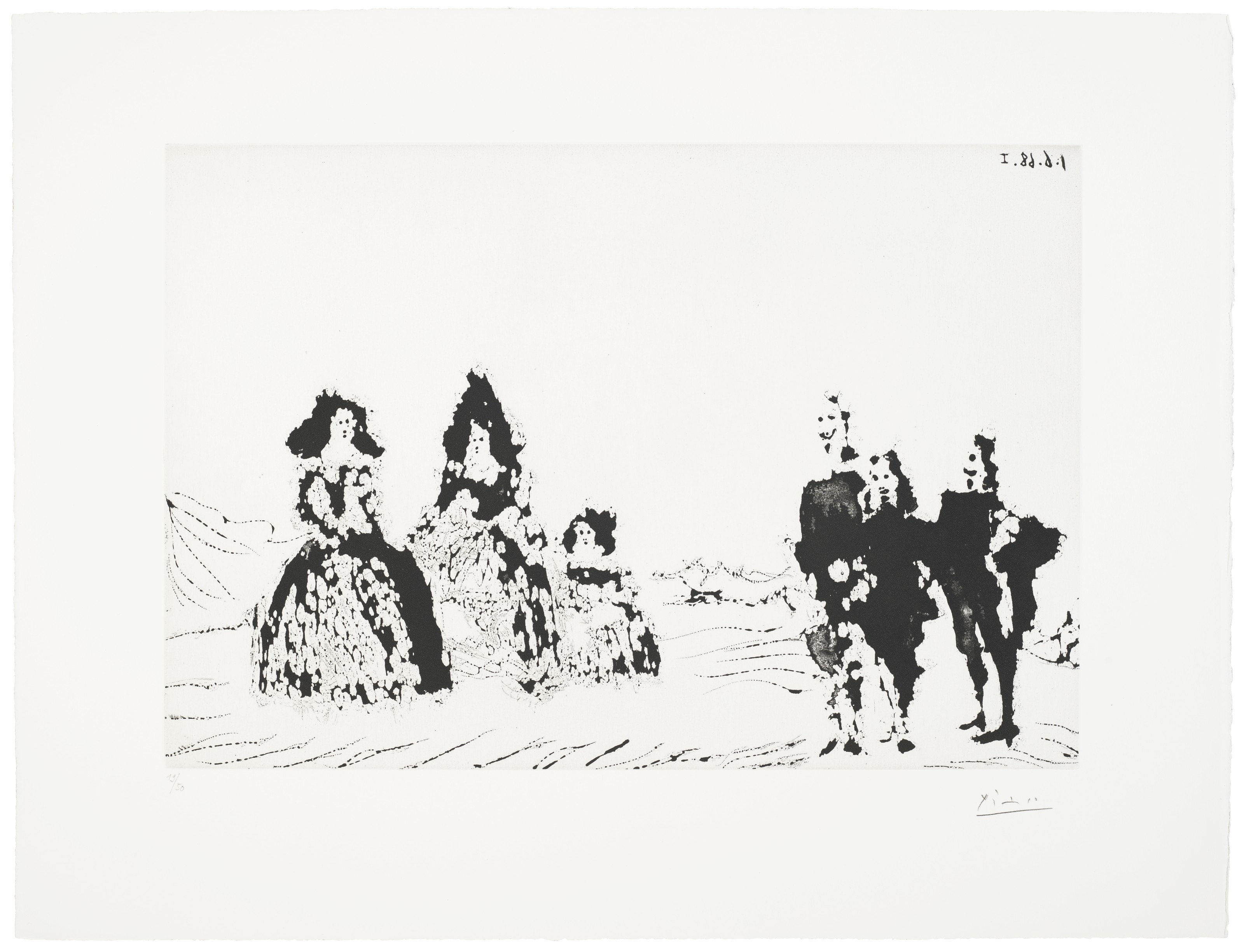 Pablo Picasso — Прогулка по полям: встреча импрессионистов на траве, из "Ла Сери 347", изображение 10
