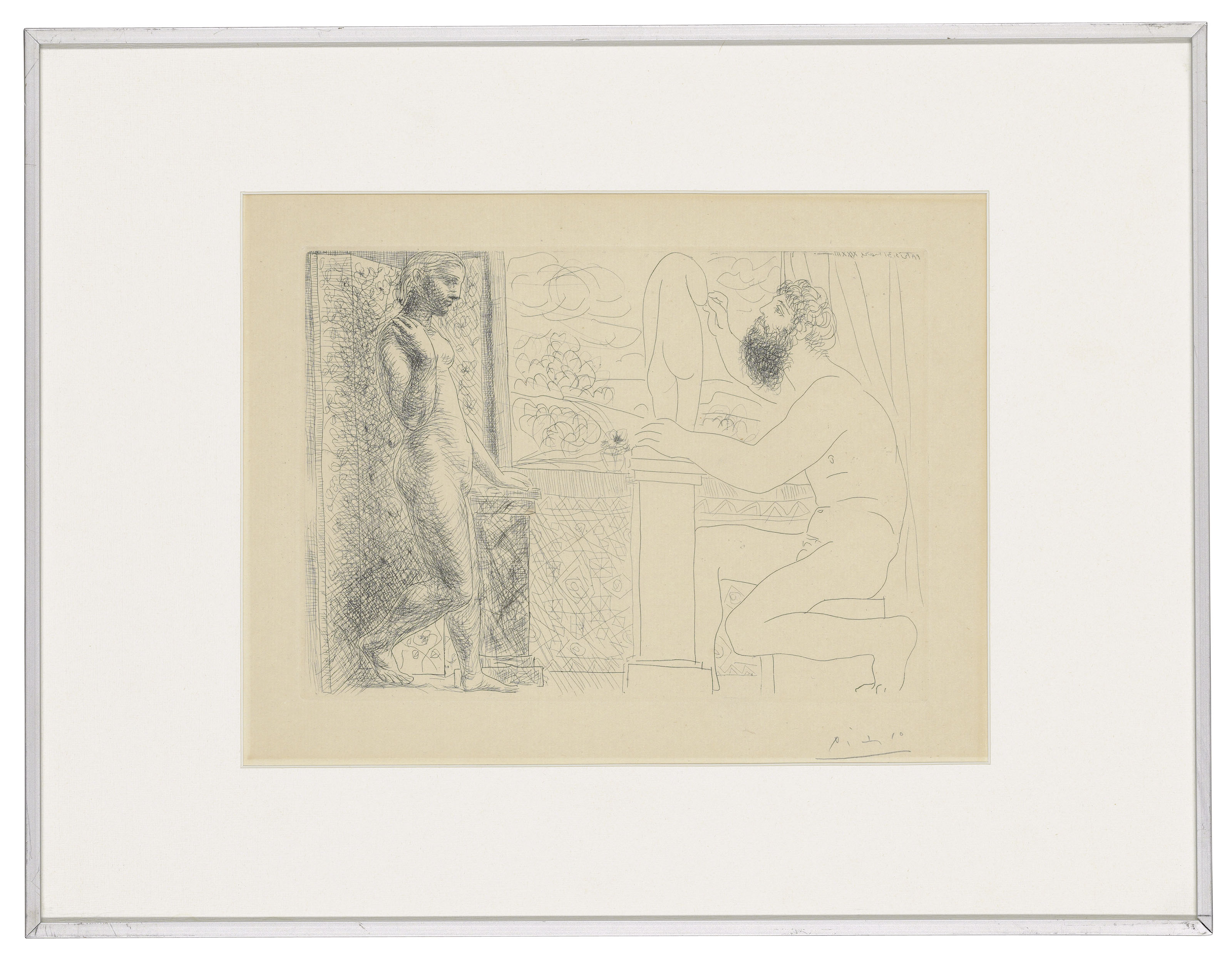 Pablo Picasso — Скульптор и сын, создающий модель у окна, от: La Suite Vollard, изображение 2