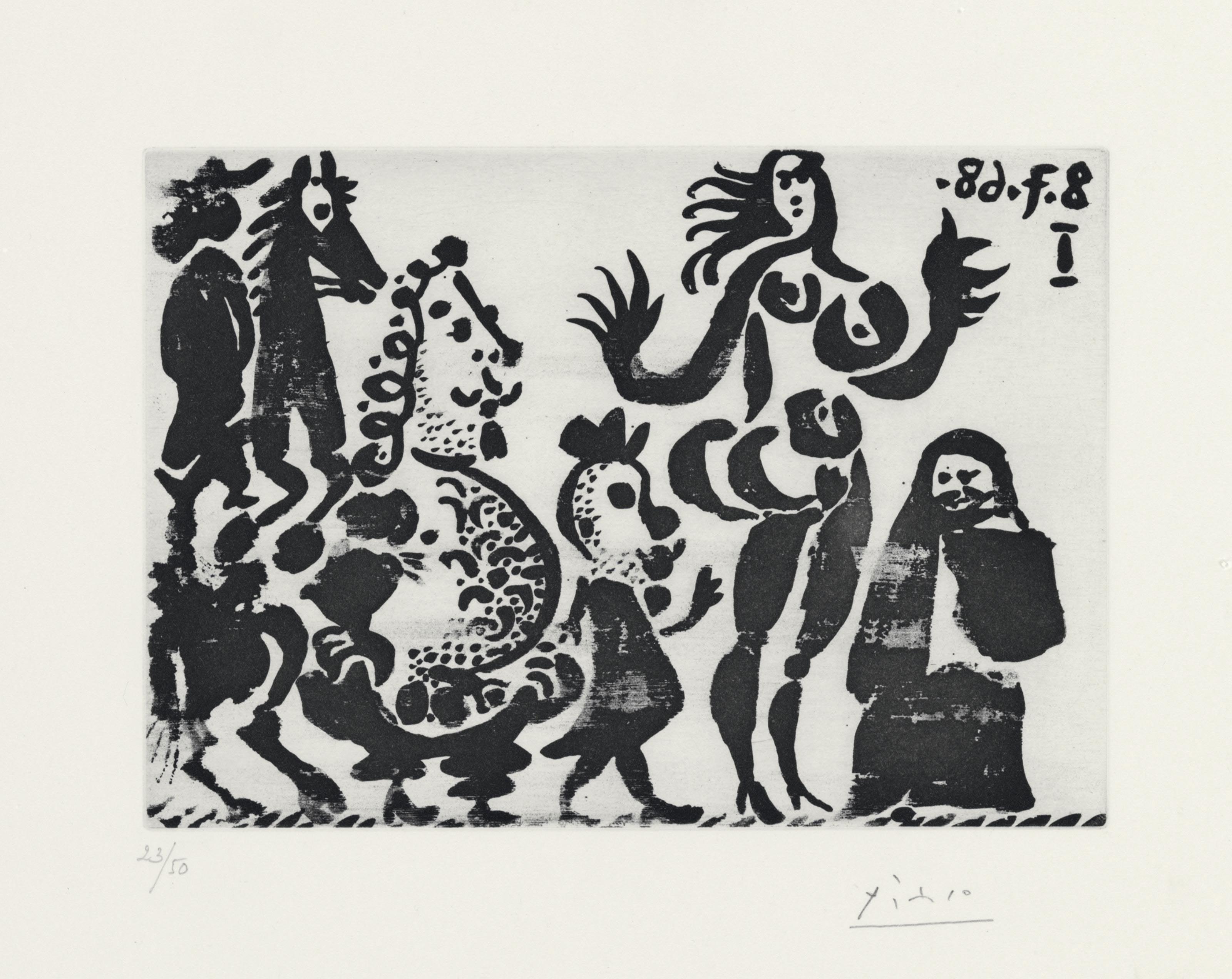 Pablo Picasso — Селестина, Майя и гротески из "Сери 347" (р. 1682; Р. 1698)
