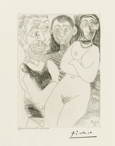 Pablo Picasso — Проститутки и моряки, из серии 347 (1644 г. до н.э.; 1660 г. до н.э.)